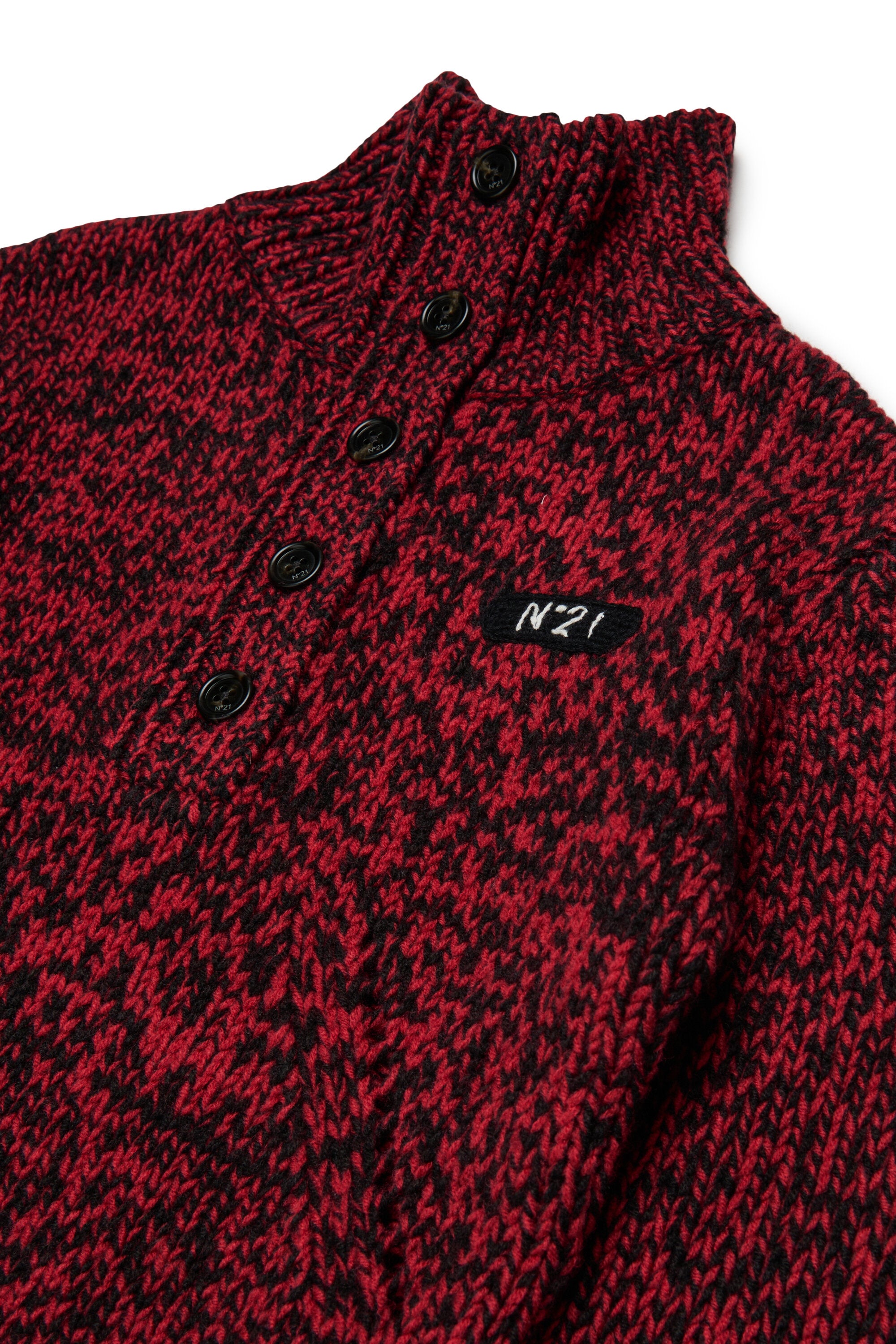 Wool blend pullover with logo