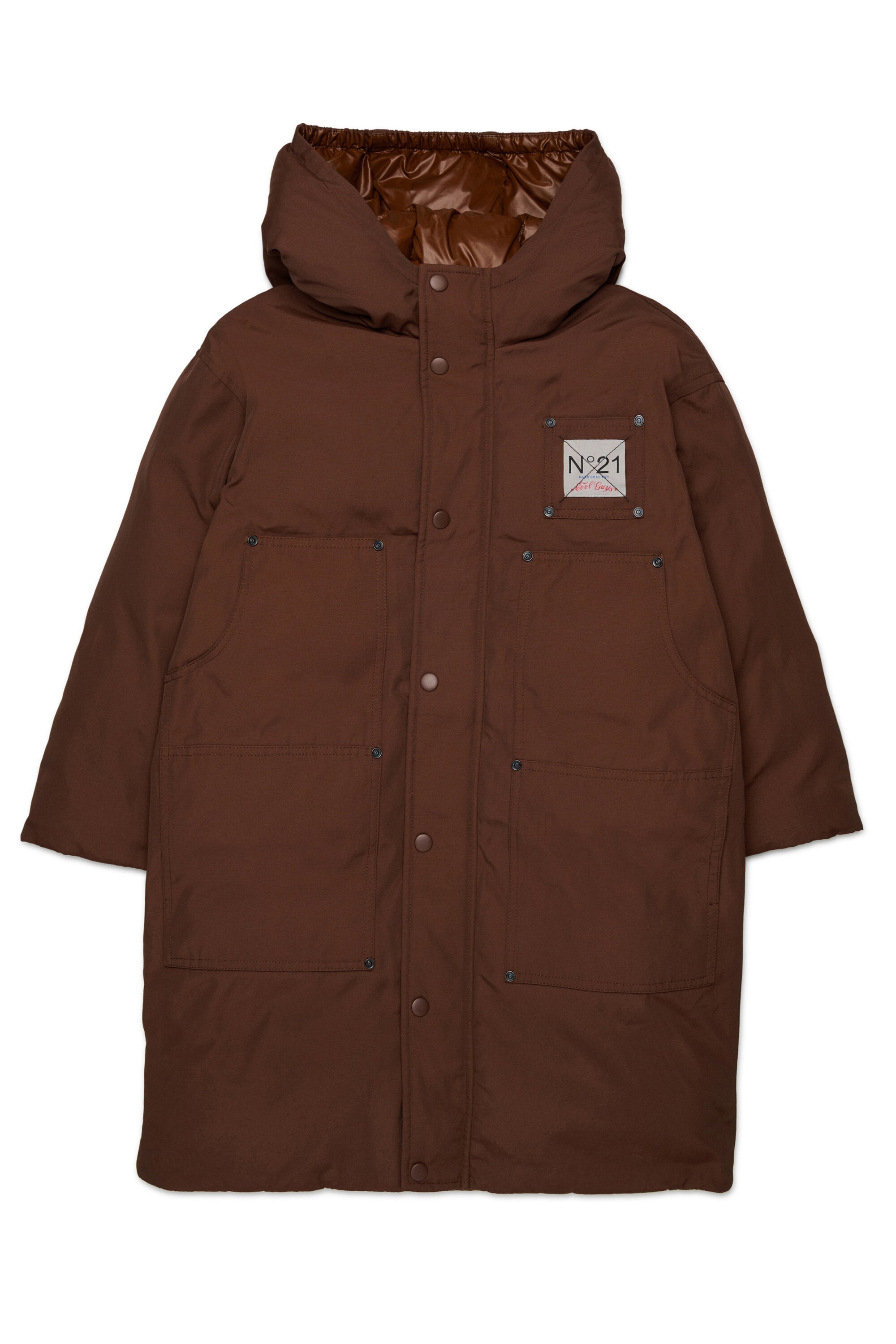 Padded jacket with printed logo