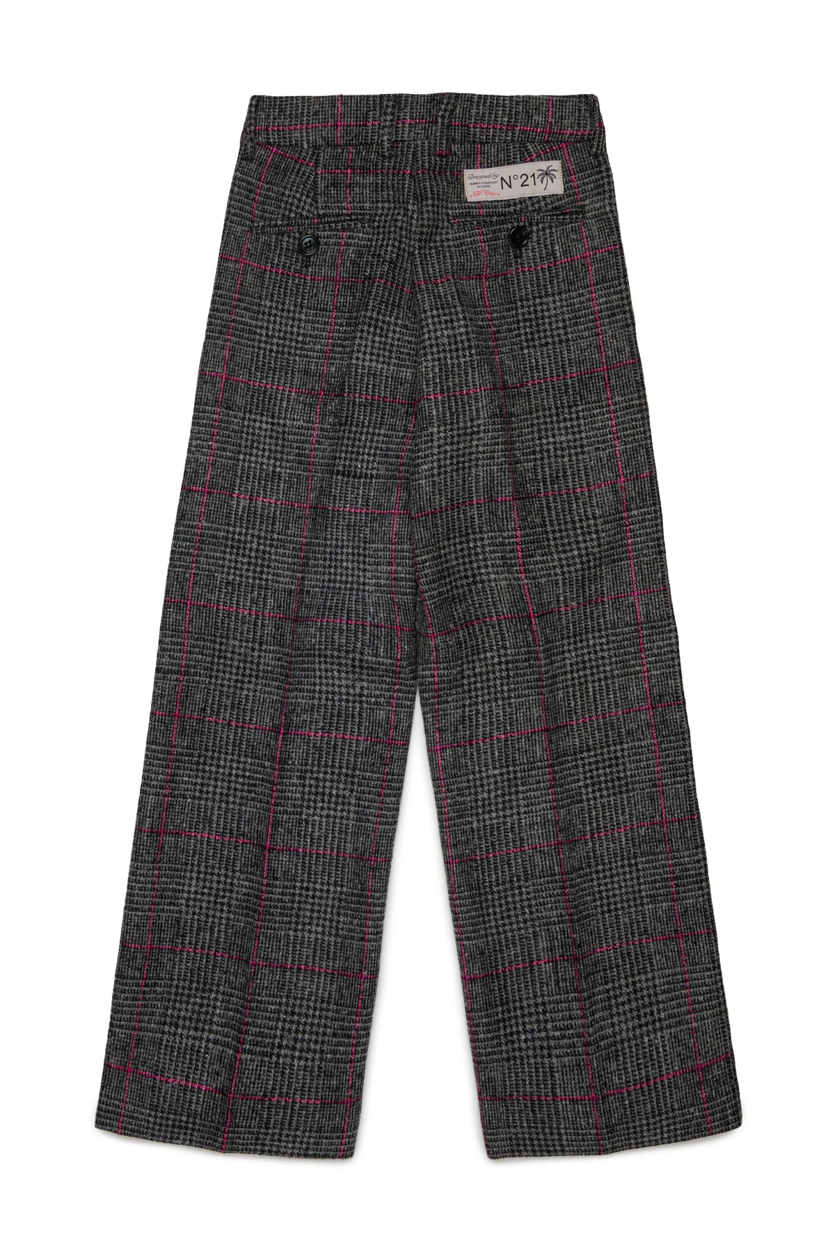 Formal check-pattern pants