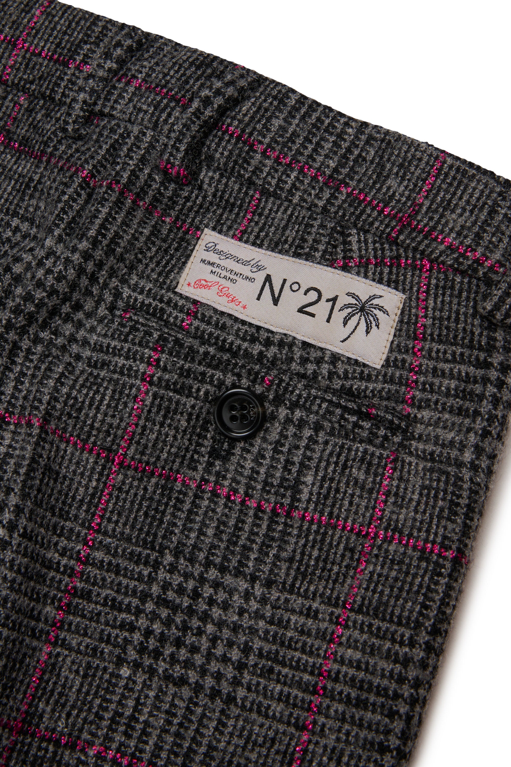Formal check-pattern pants