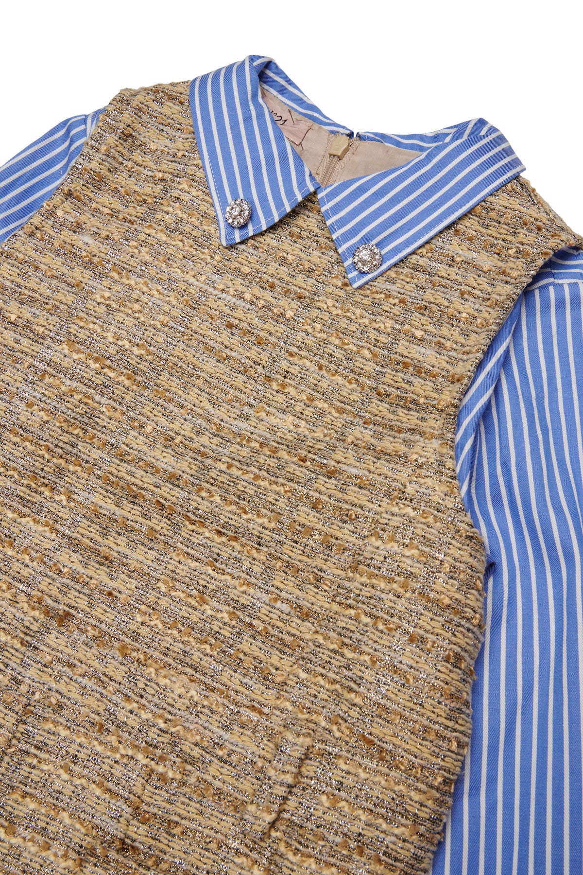 Dress with striped collar