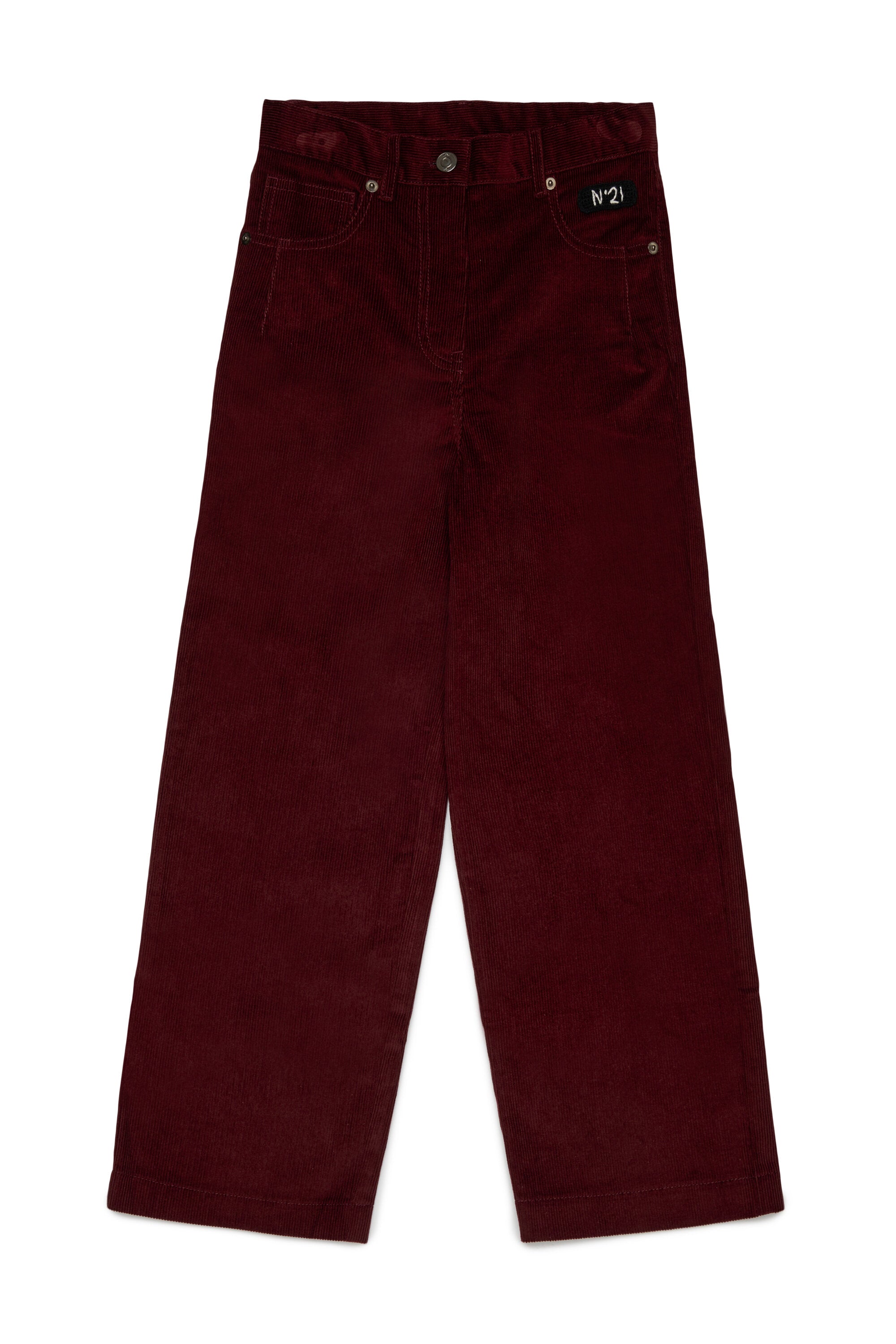 Corduroy pants with logo
