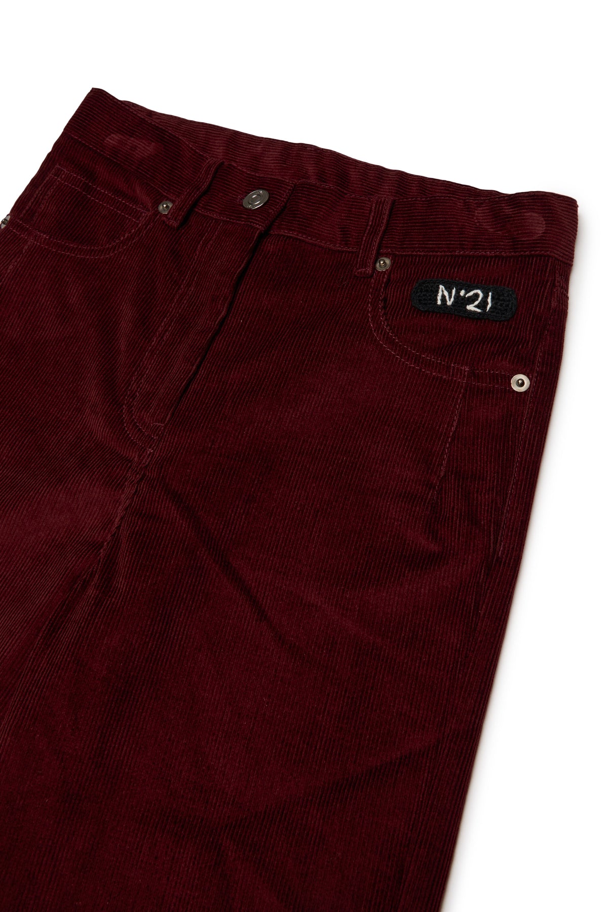 Corduroy pants with logo