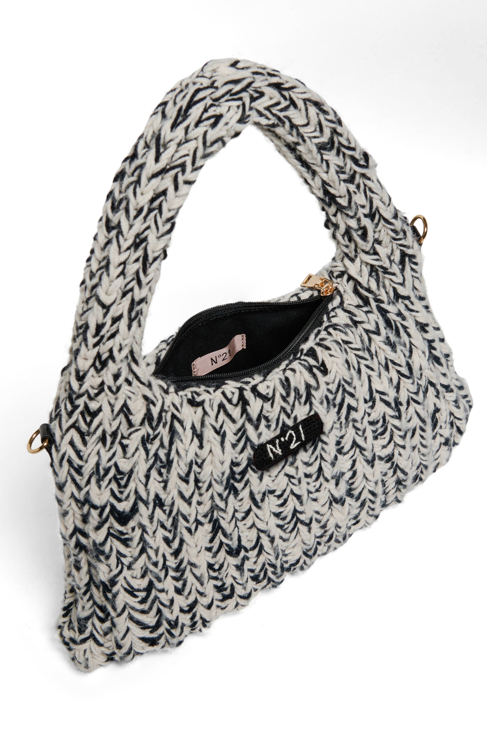 Knitted cross-body bag