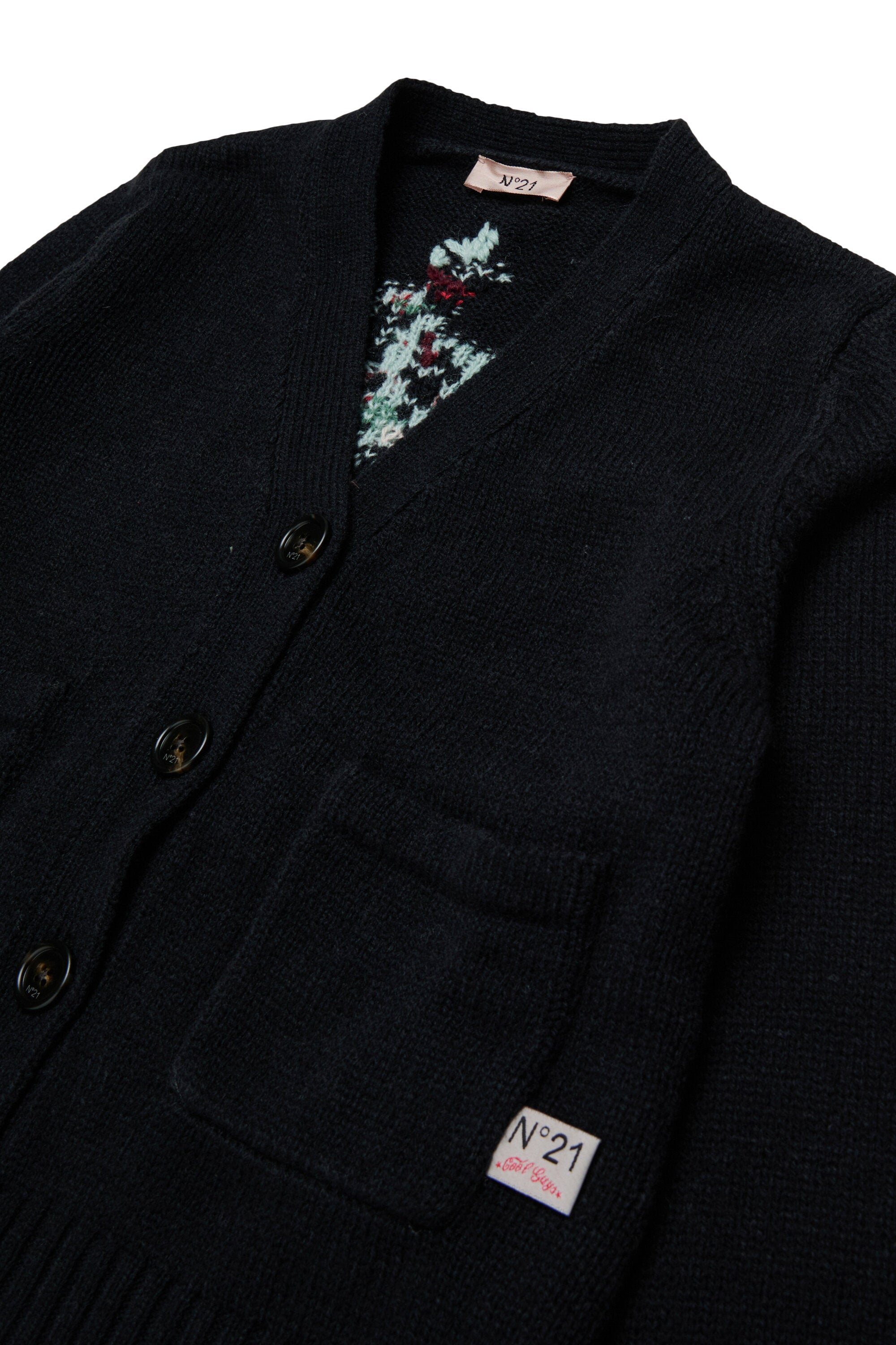 Cardigan with floral embroidery on the back