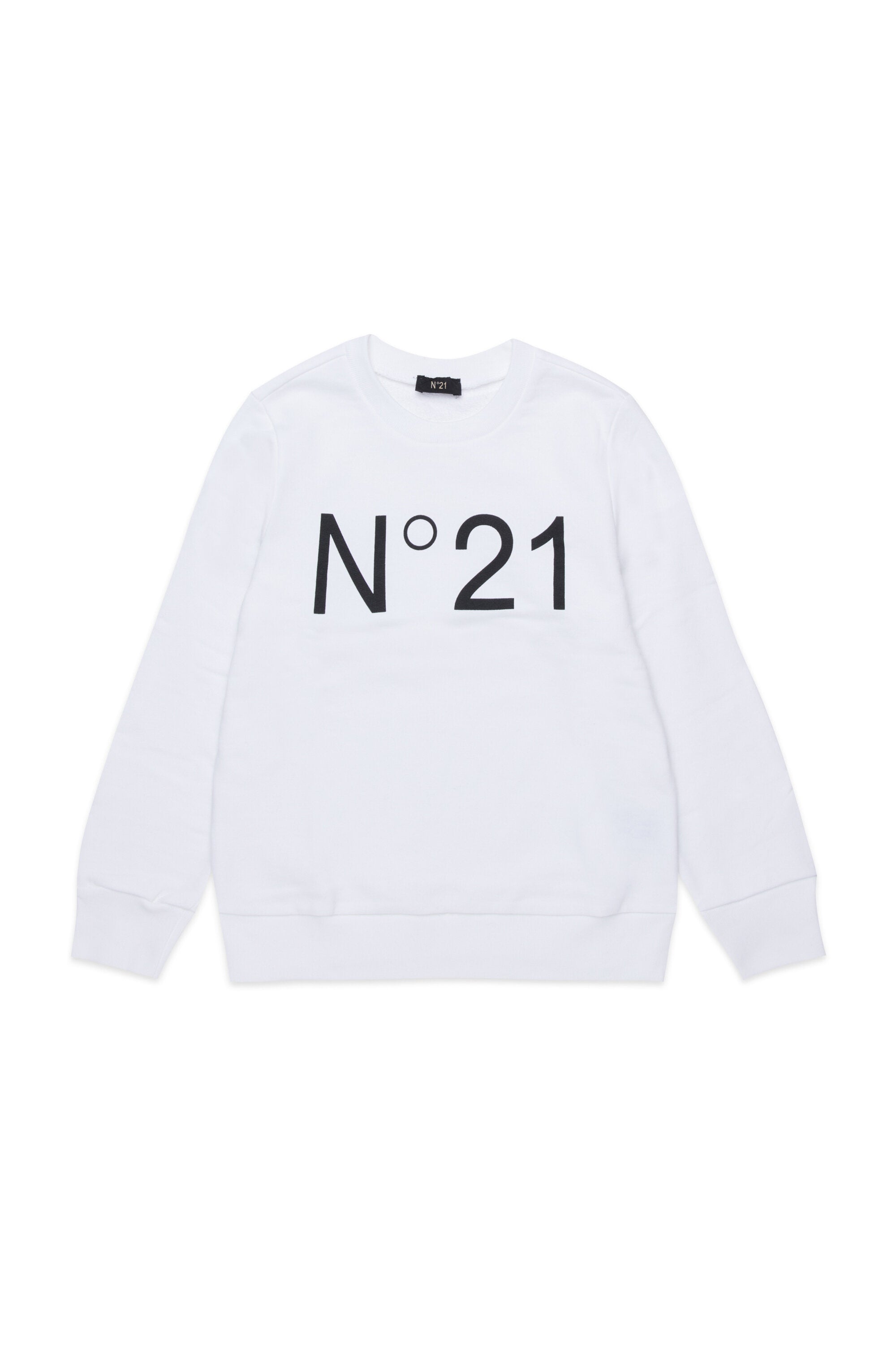 Cotton crew-neck sweatshirt with logo
