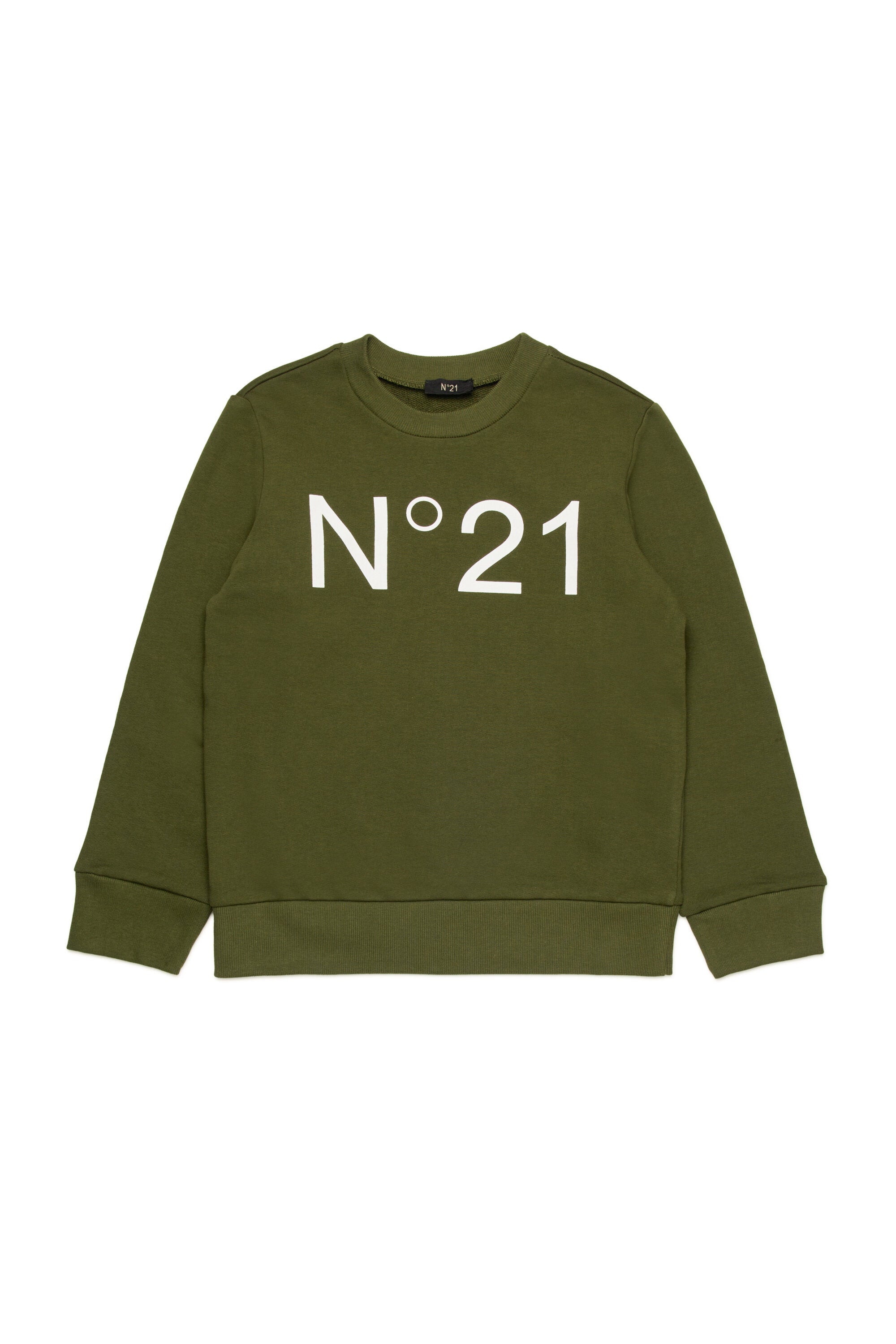 Cotton crew-neck sweatshirt with logo
