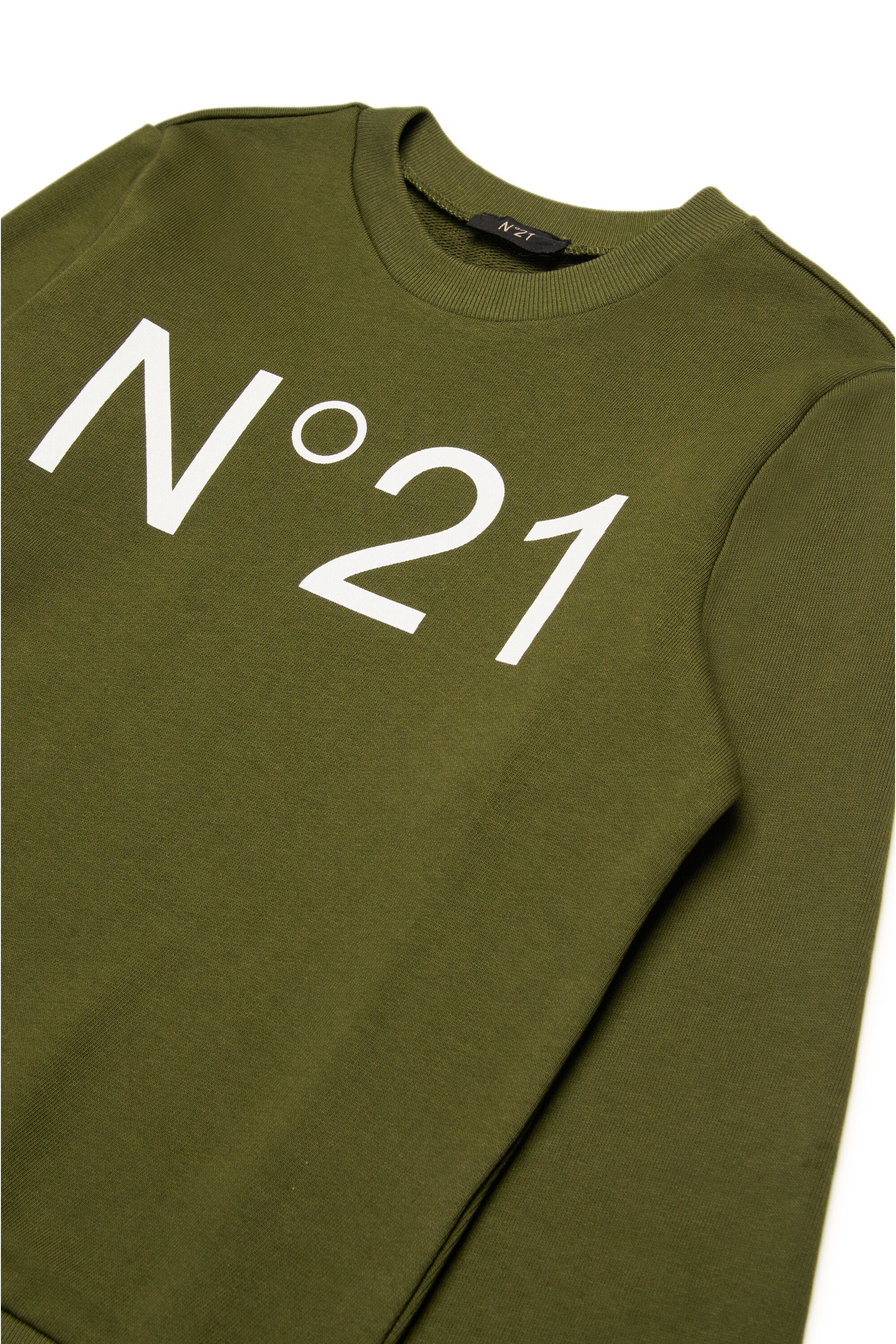 Cotton crew-neck sweatshirt with logo
