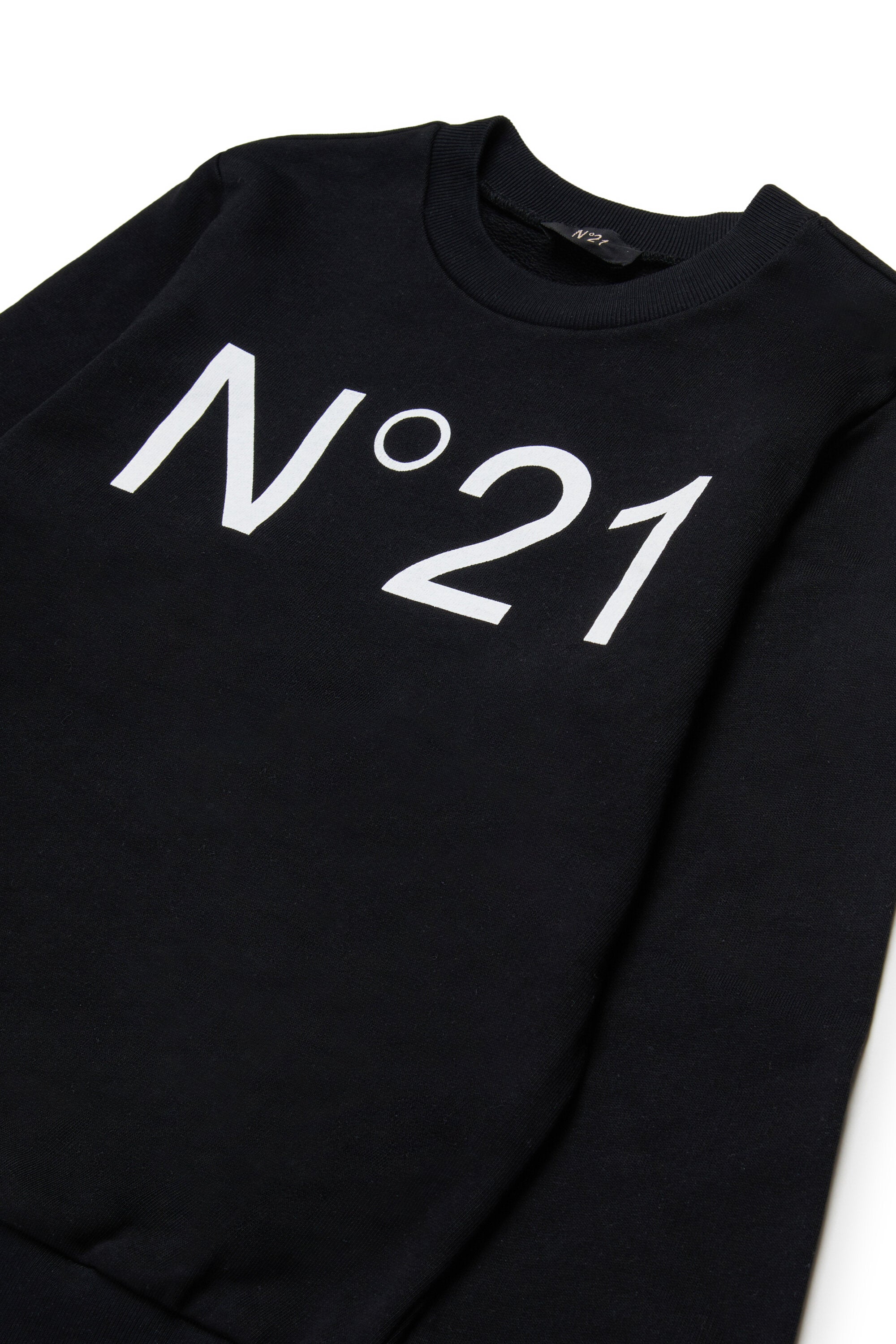 Cotton crew-neck sweatshirt with logo