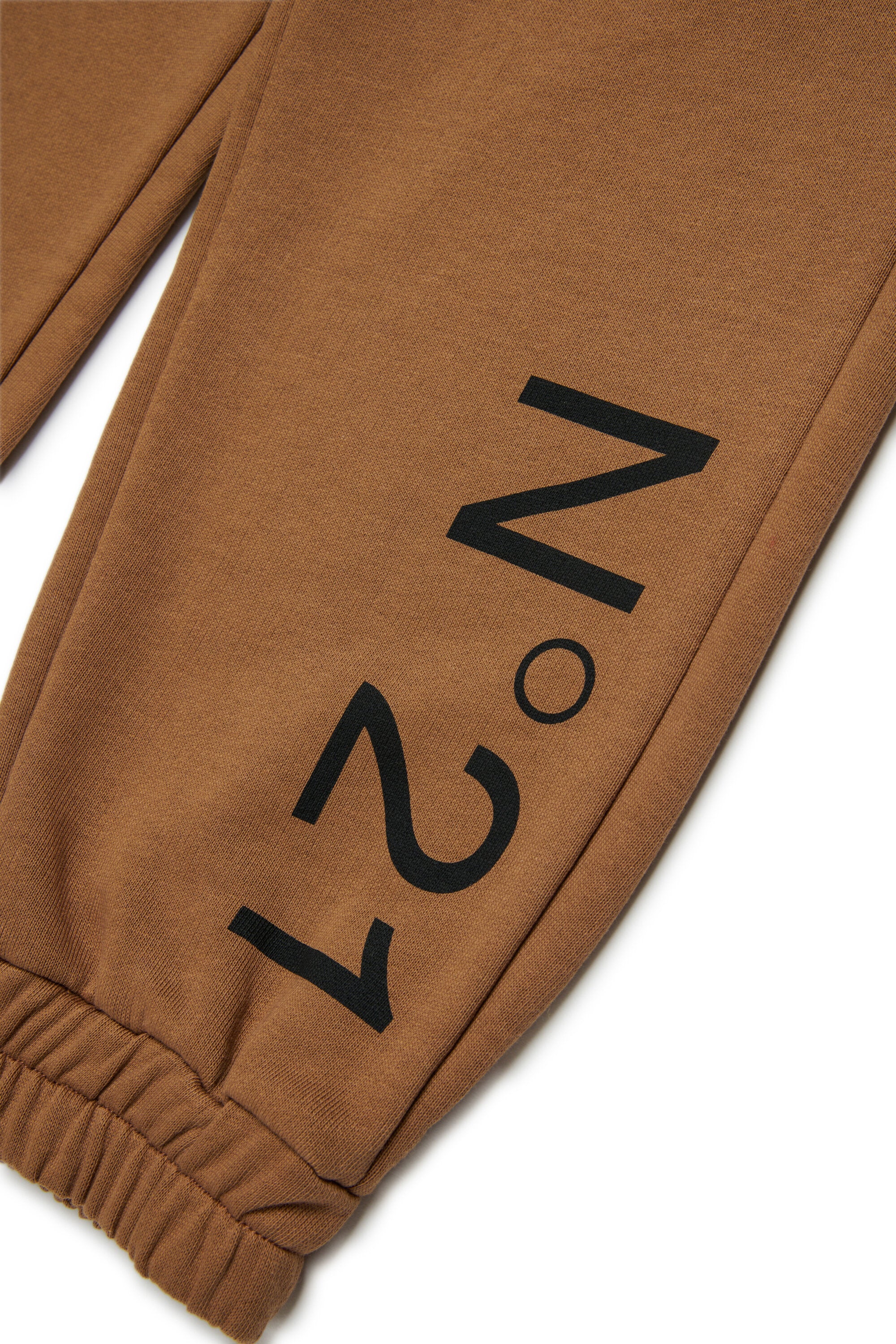 Pink fleece trousers with logo