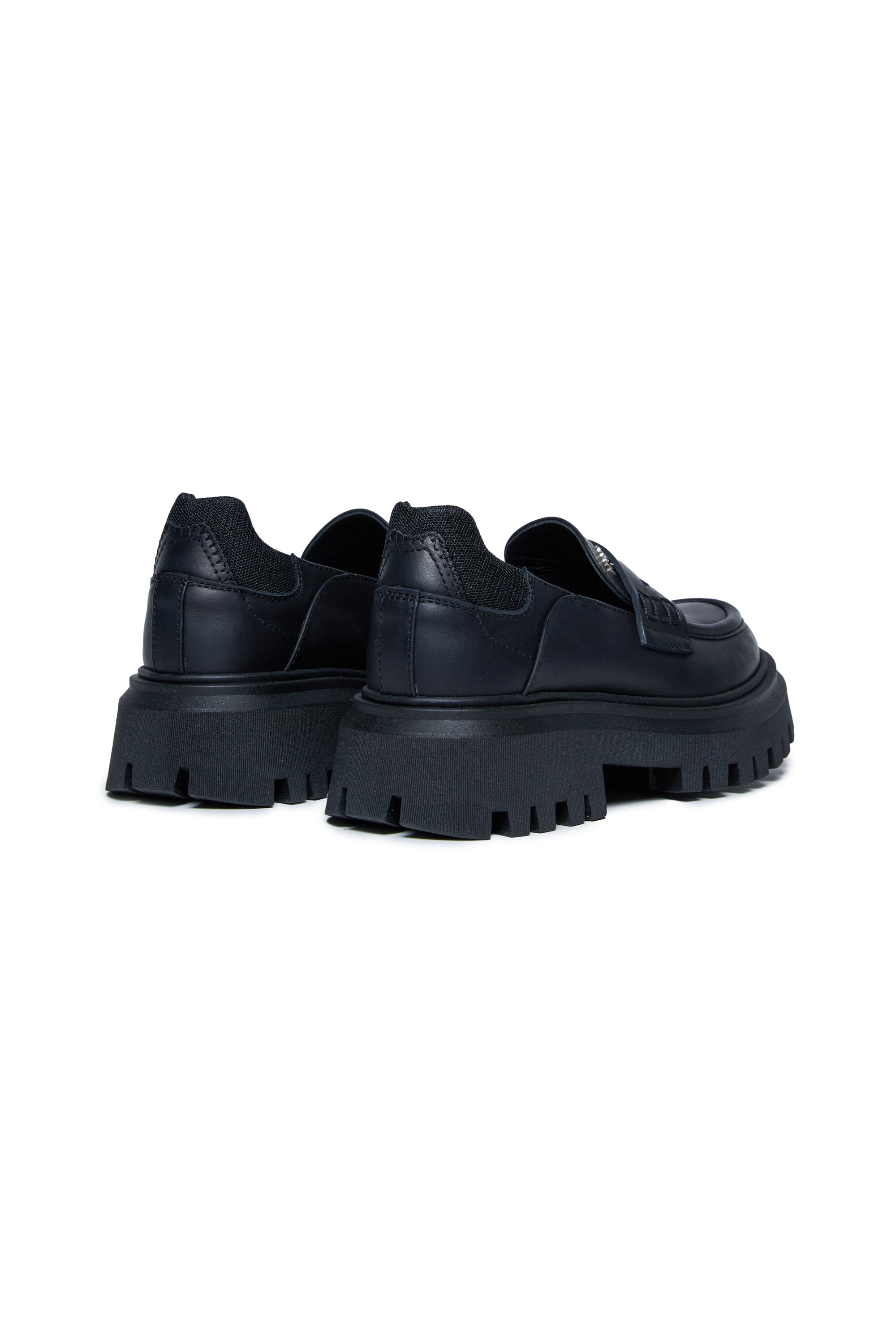 Leather loafers with track sole