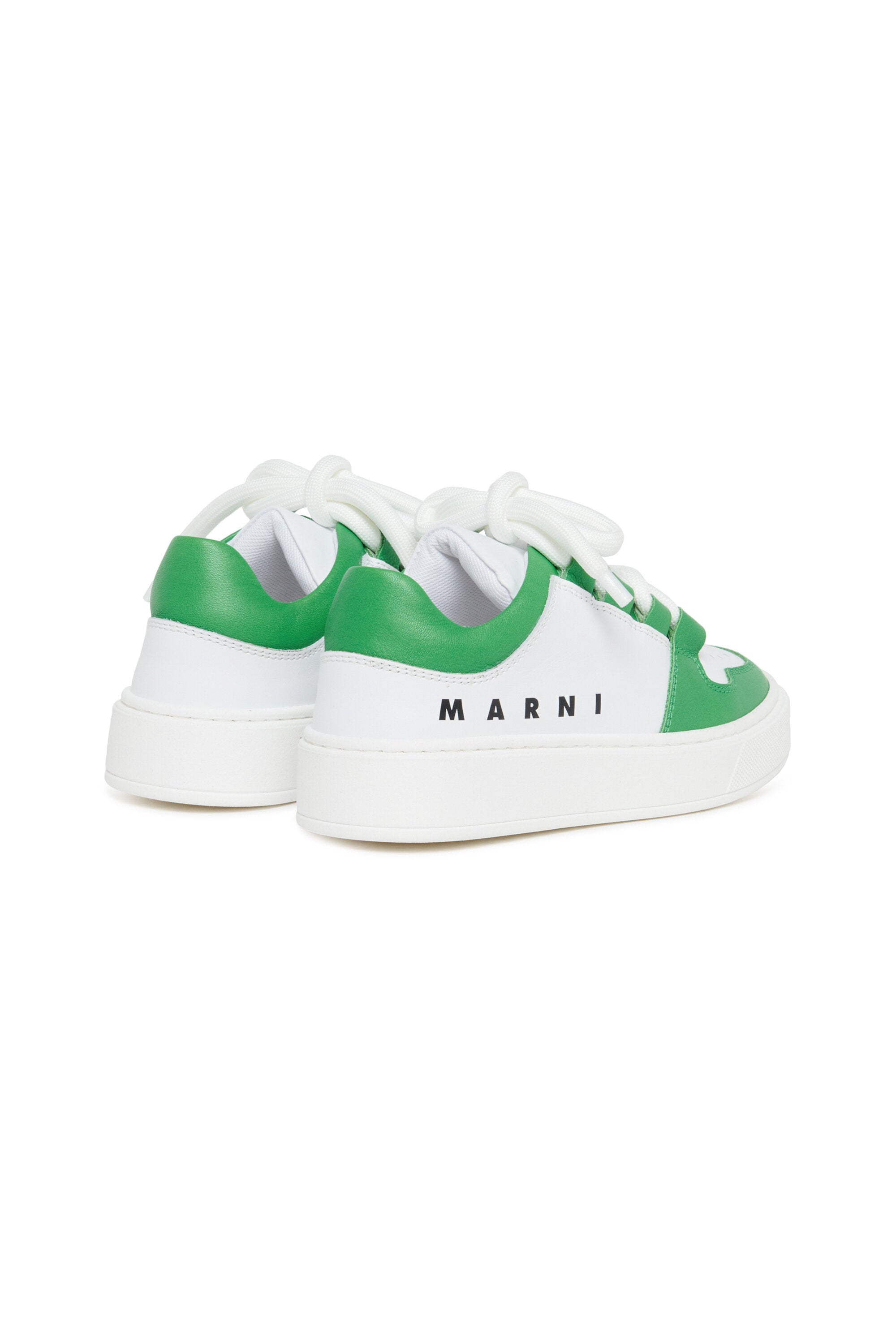 Leather low trainers colorblock
