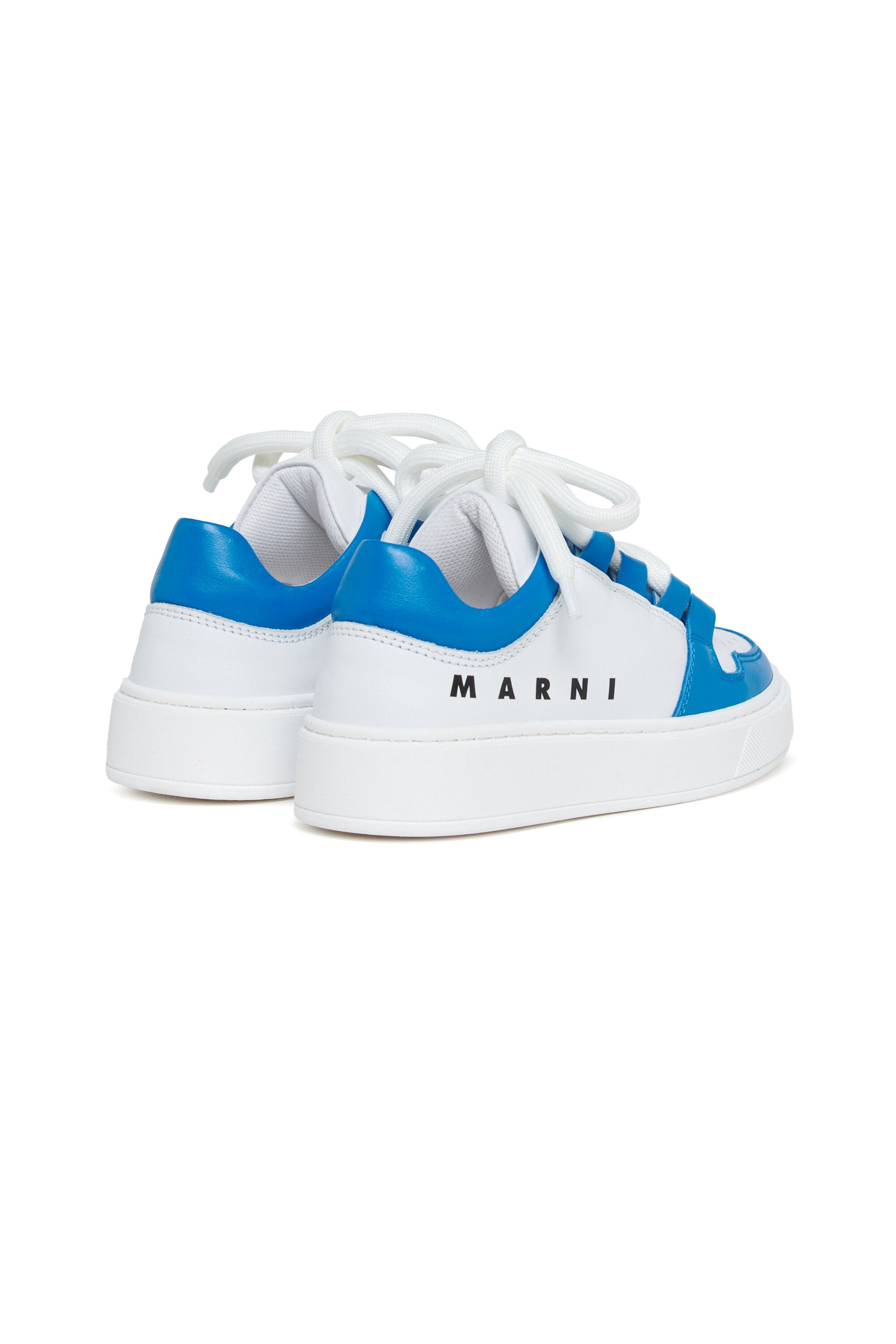 Leather low trainers colorblock