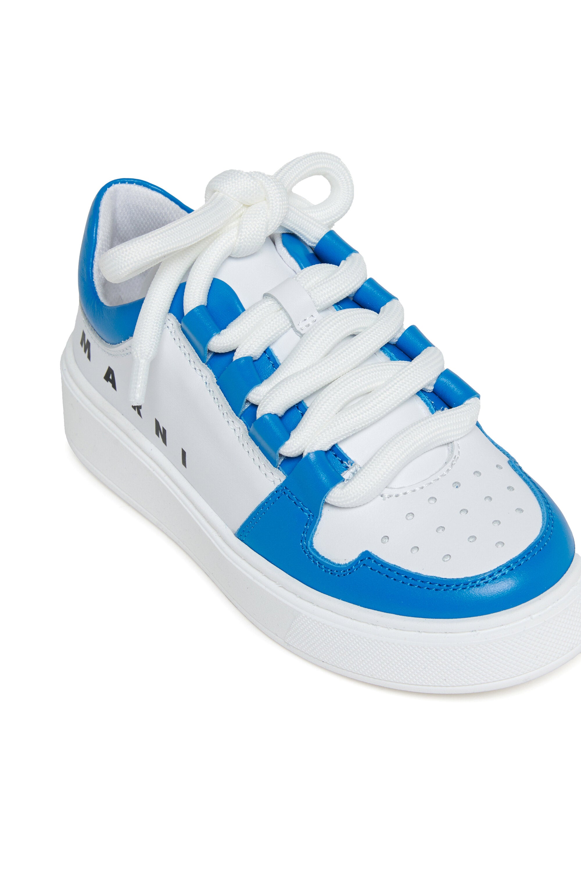 Leather low trainers colorblock