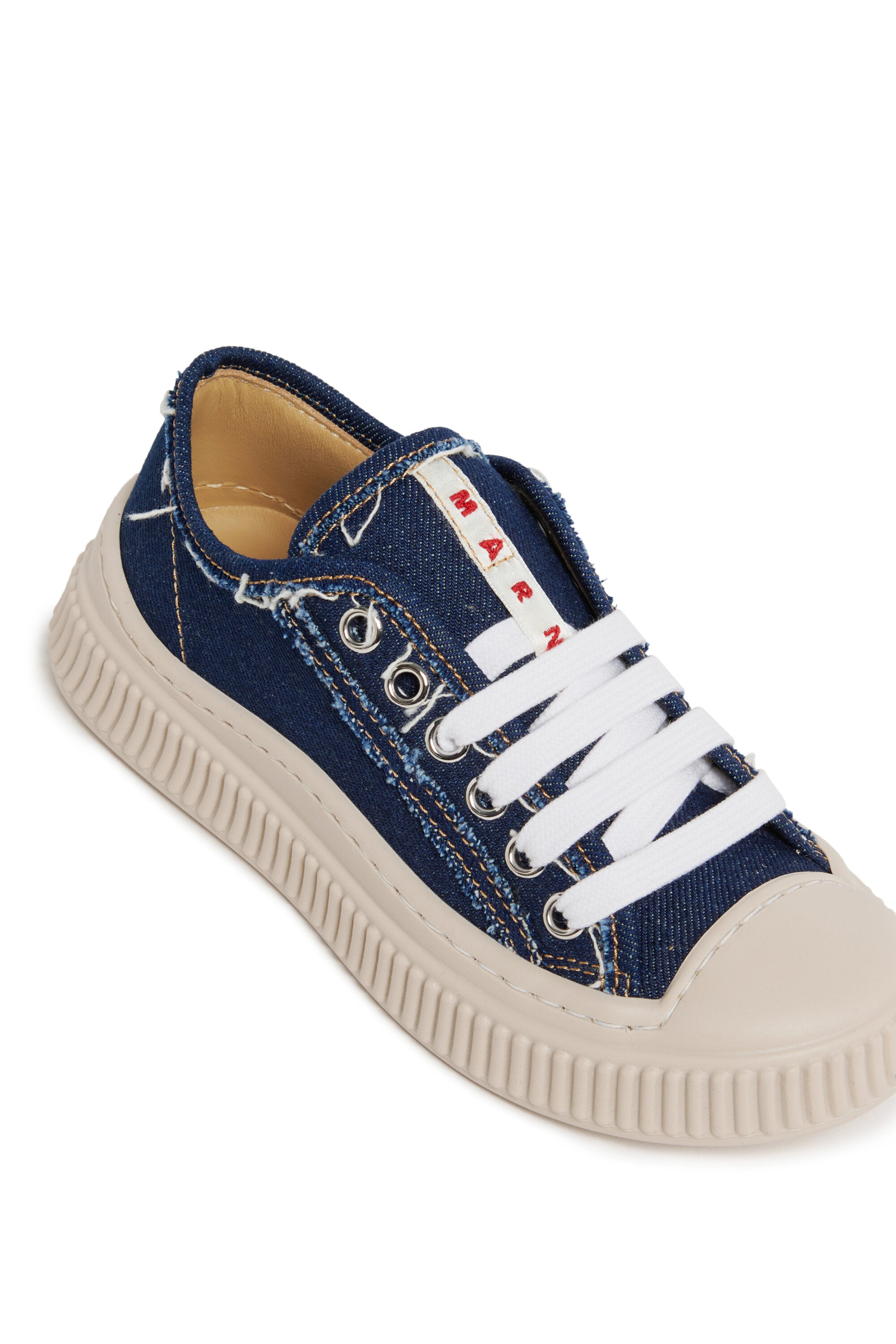 Pablo low trainers in denim with patch