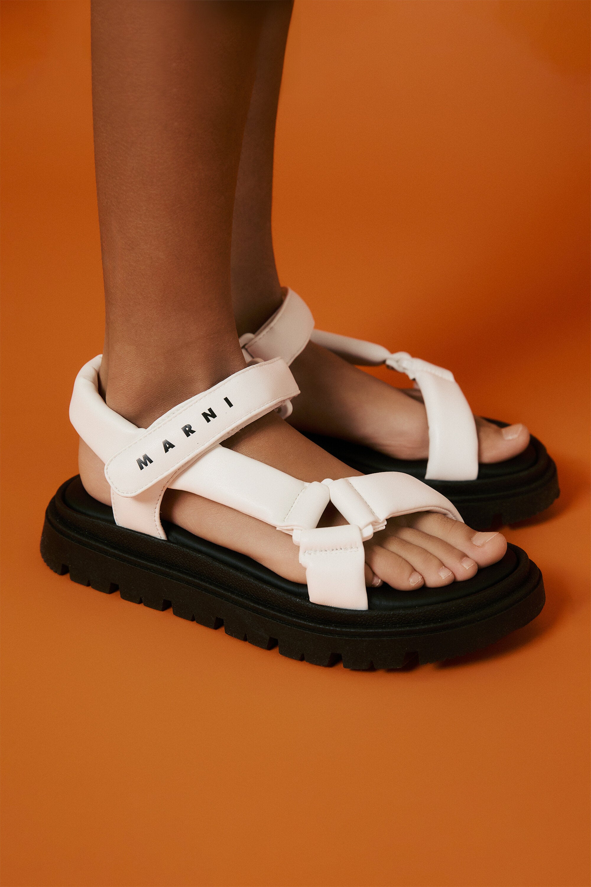 Branded platform sandals