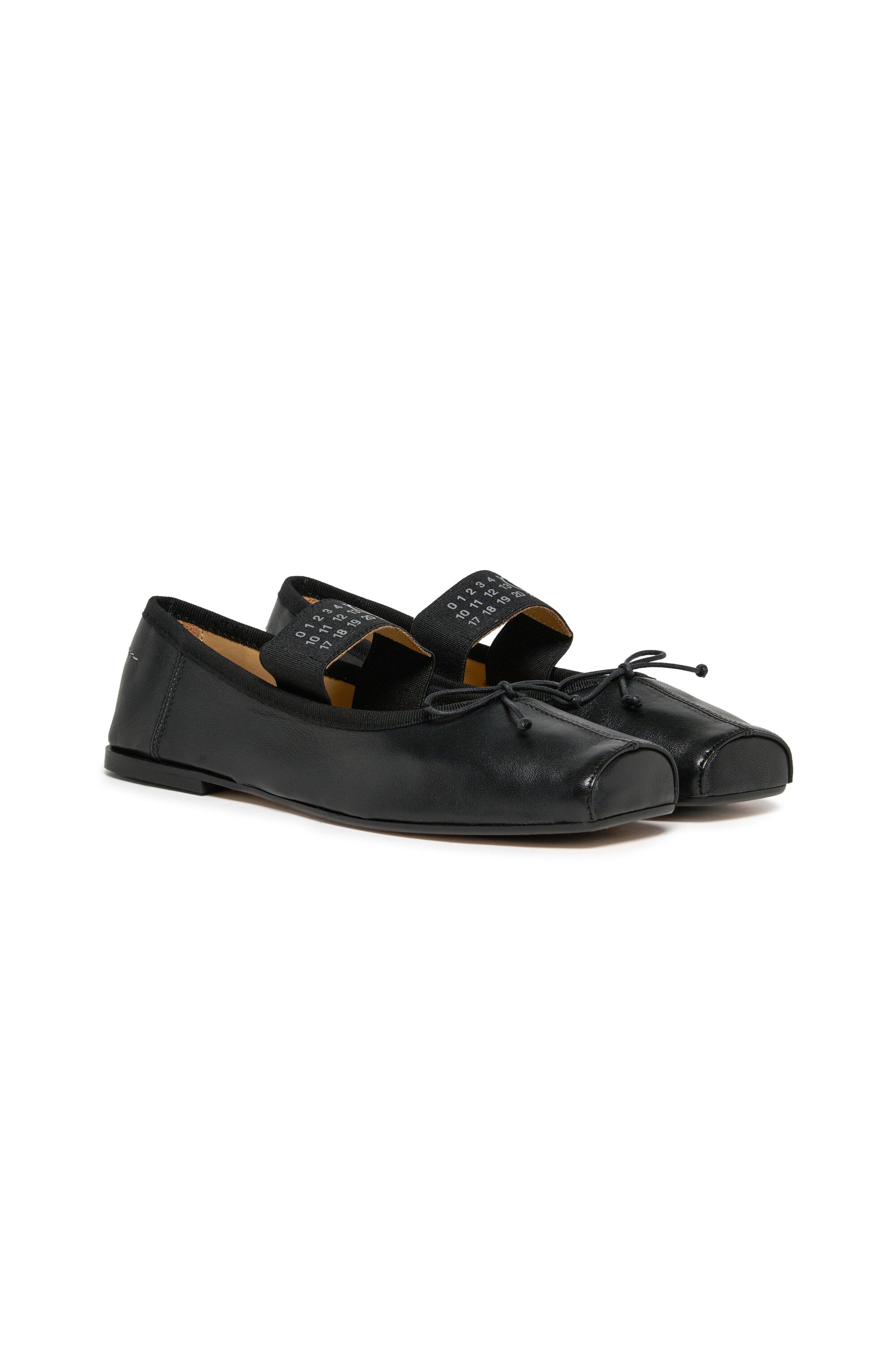 Classic leather ballet shoes with Numeric logo