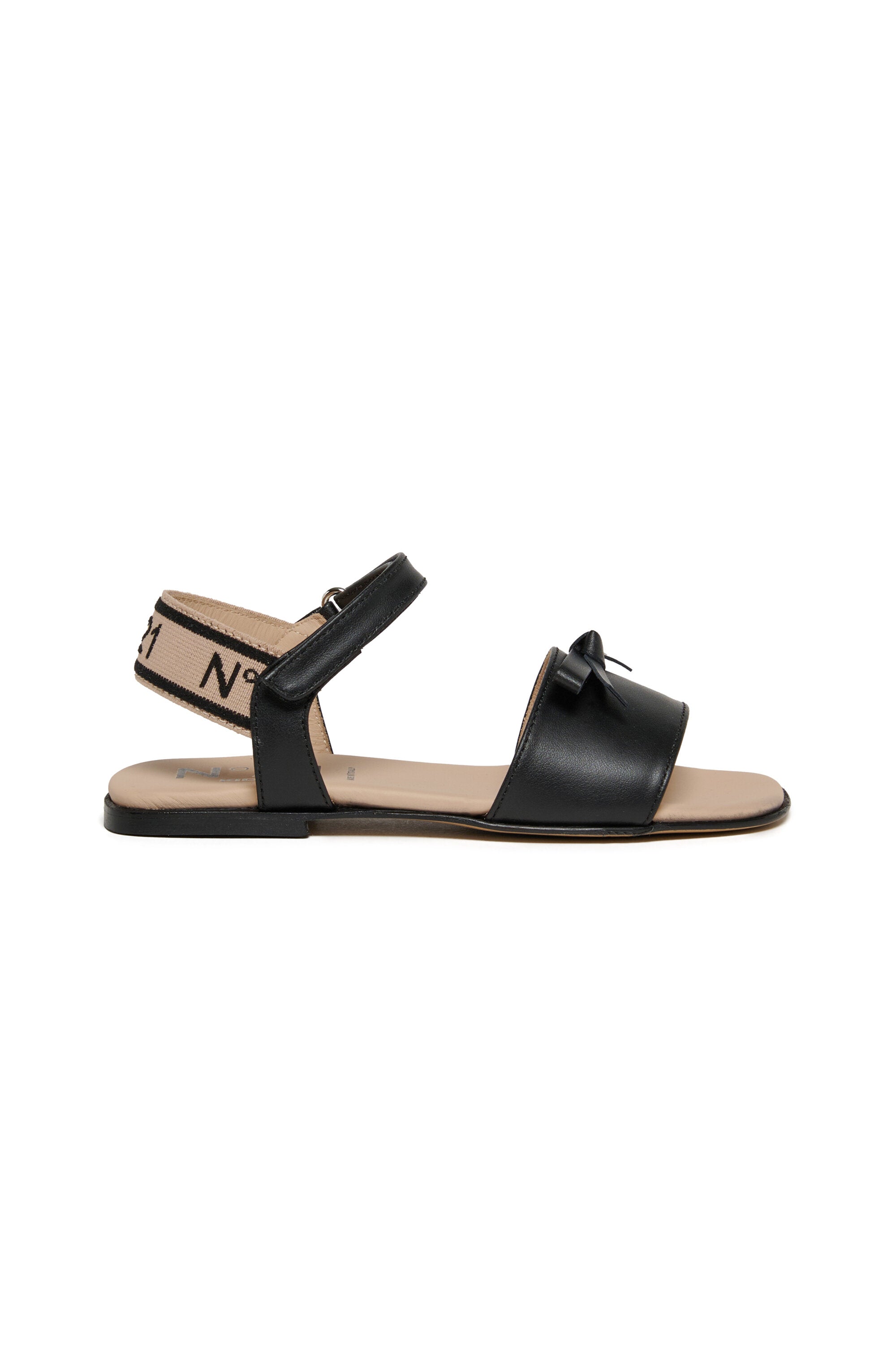 Leather sandals with bow