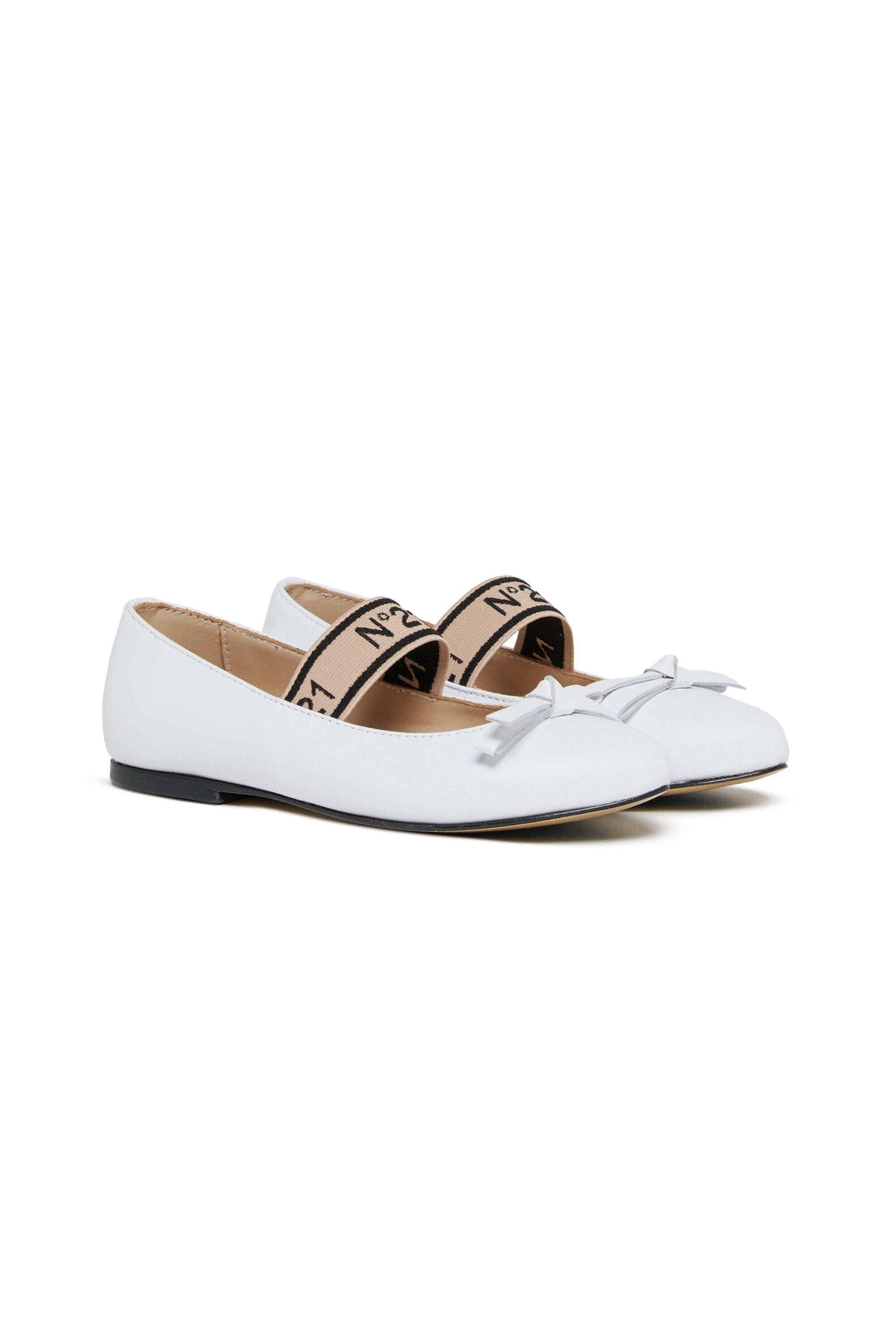Leather ballerinas with bow