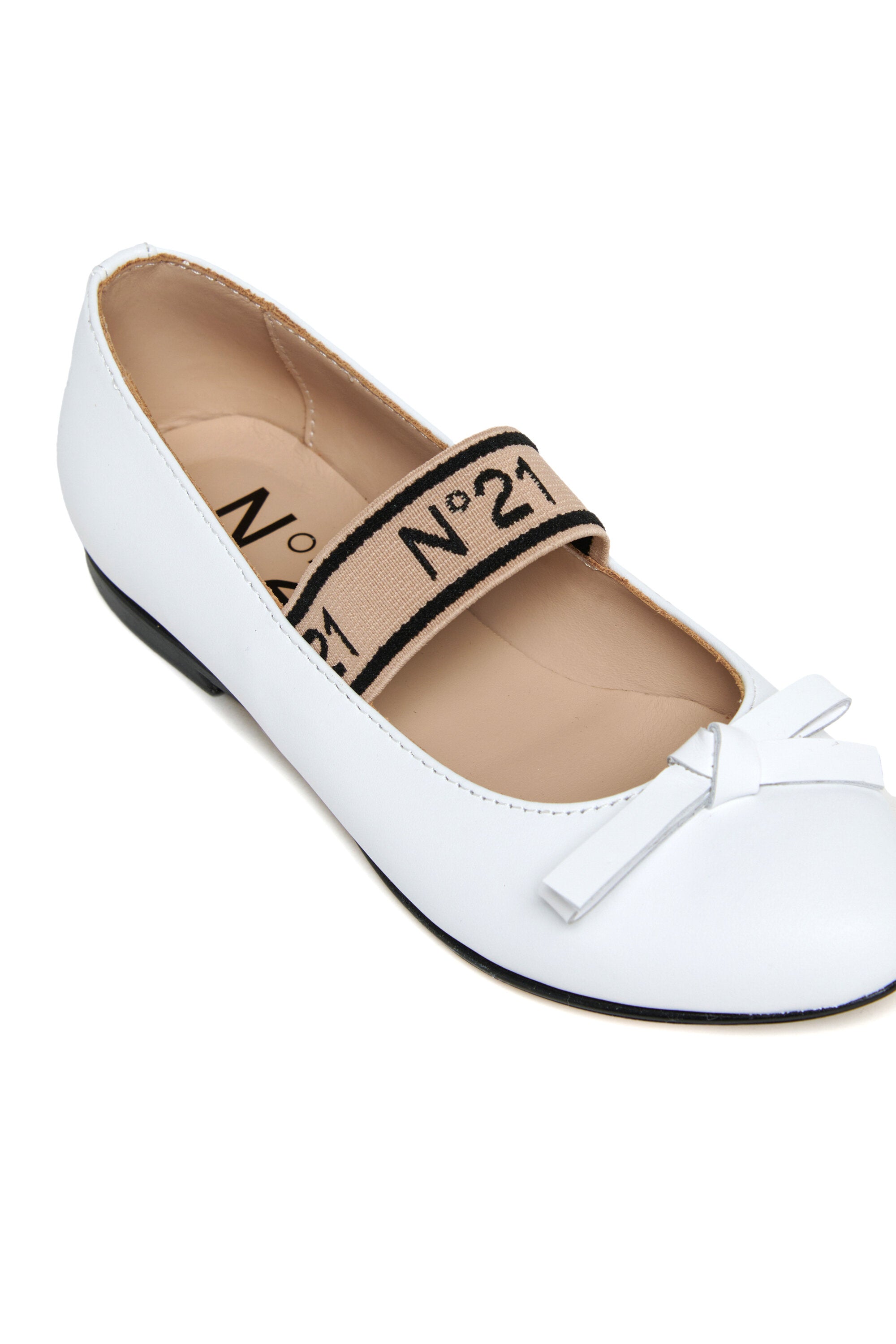 Leather ballerinas with bow
