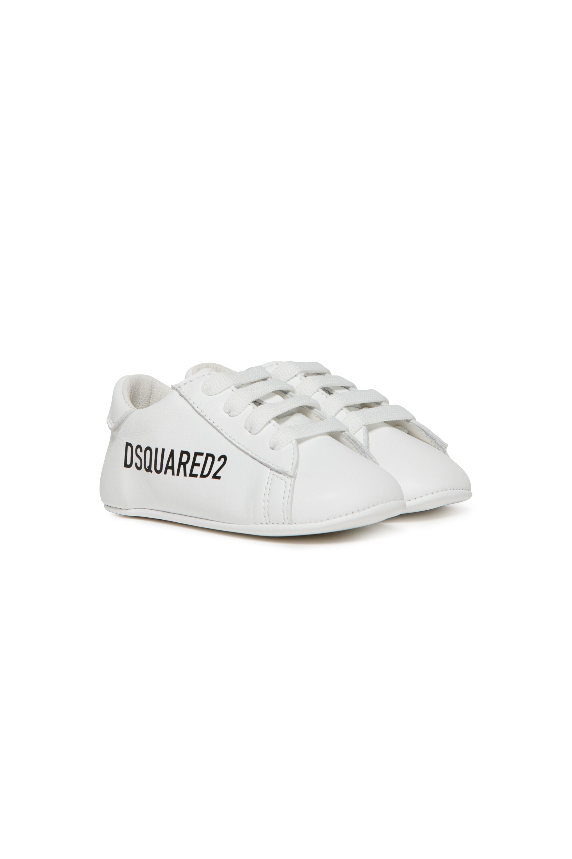 Low leather trainers with logo