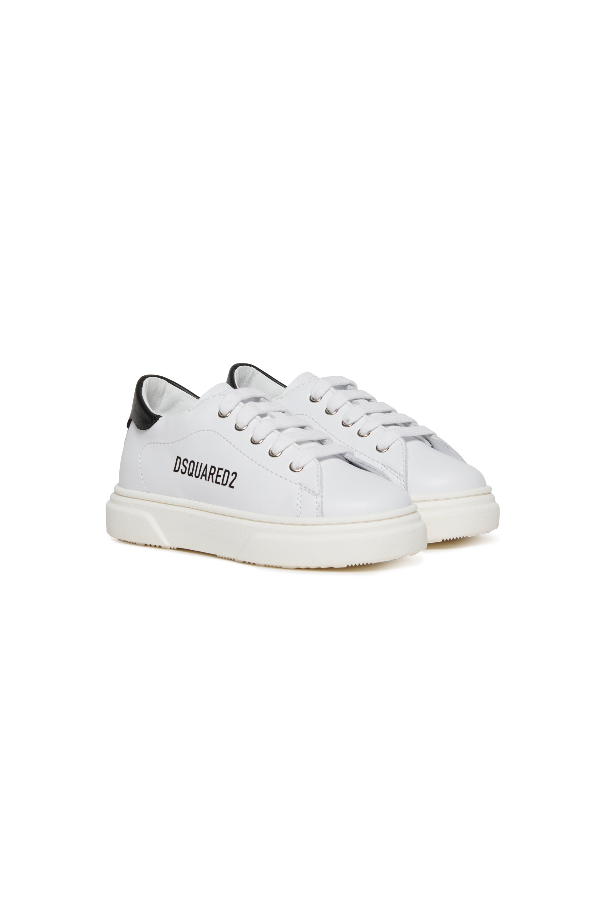 Low leather trainers with logo