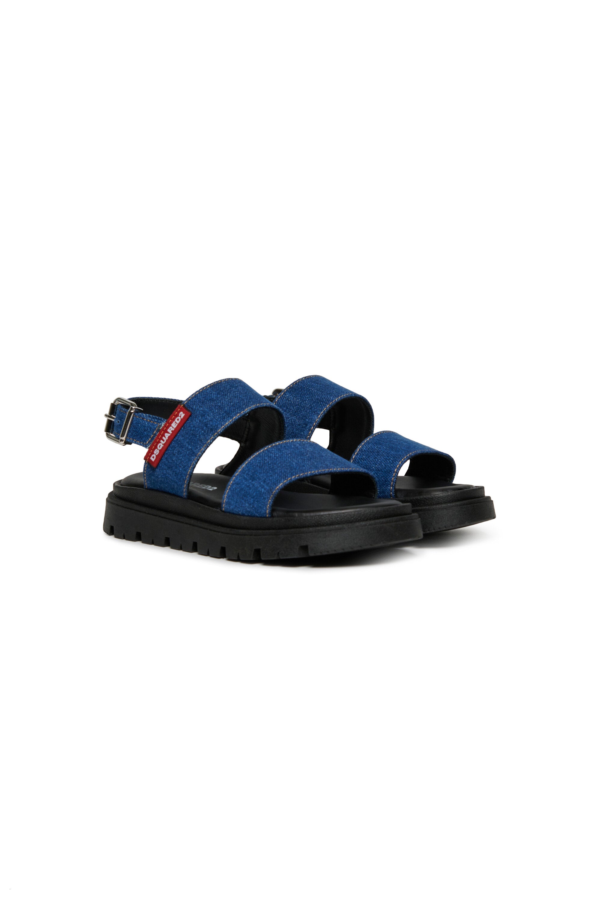 Denim platform sandals