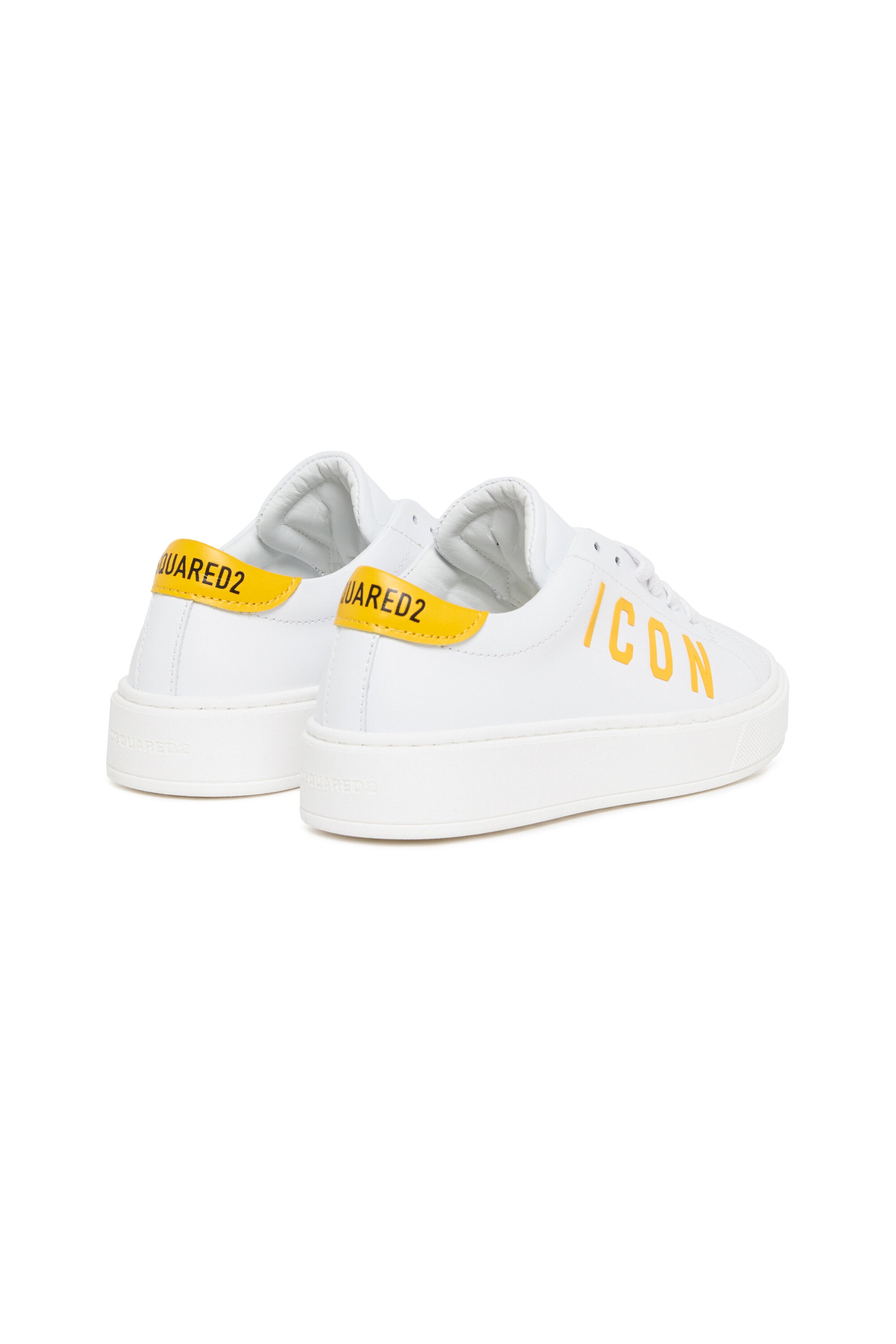 Leather low trainers with ICON logo