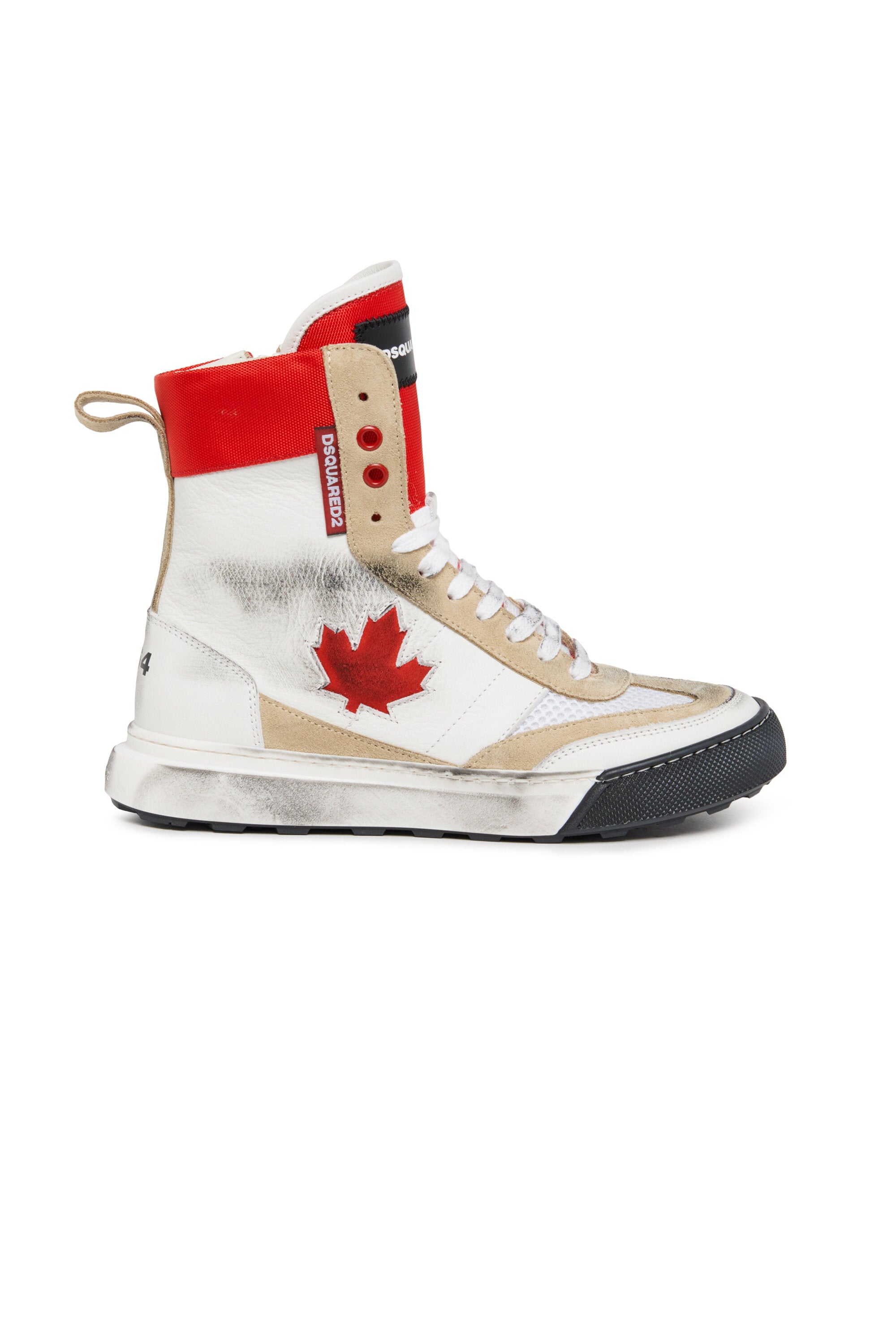 Vintage effect boxer high trainers