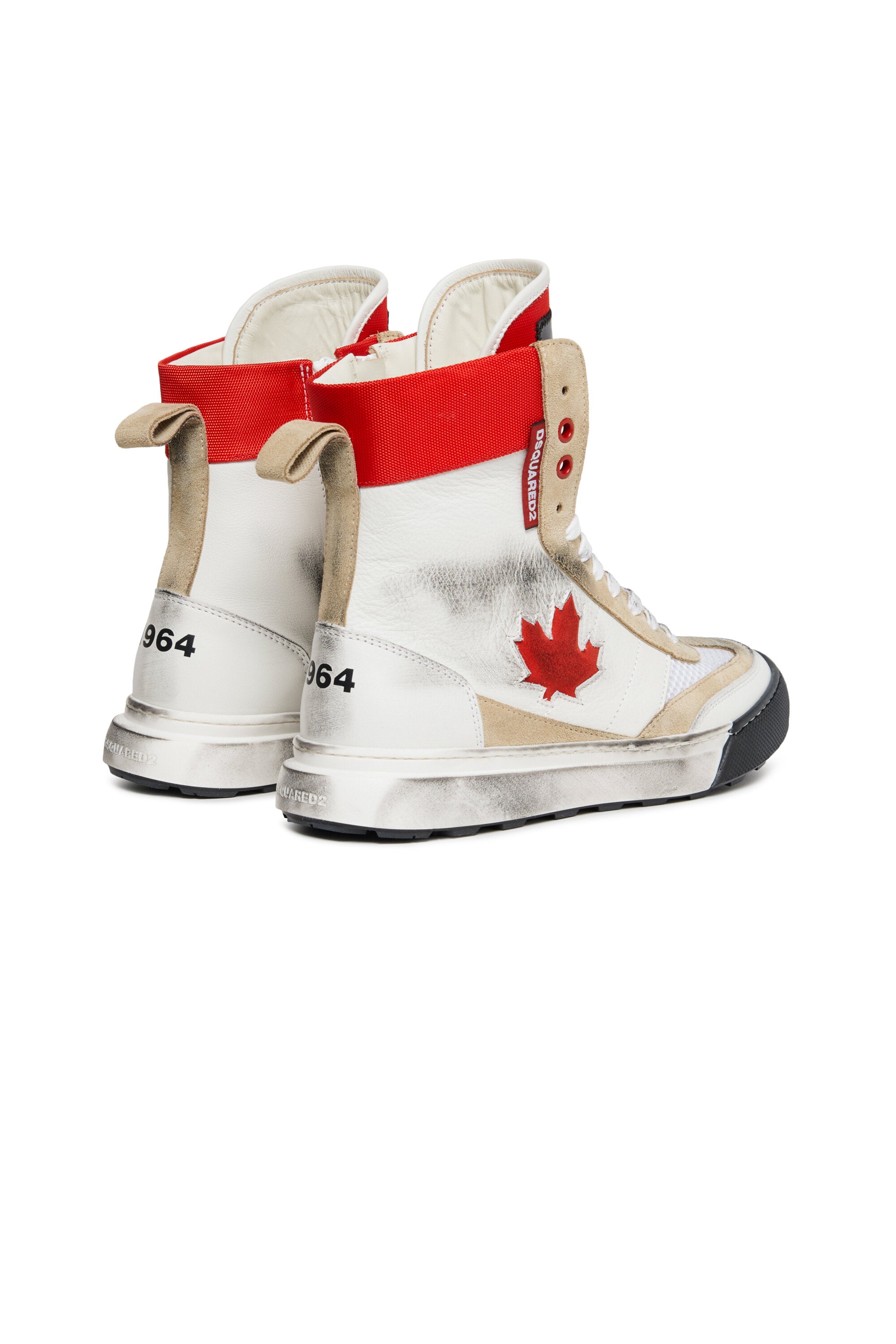 Vintage effect boxer high trainers