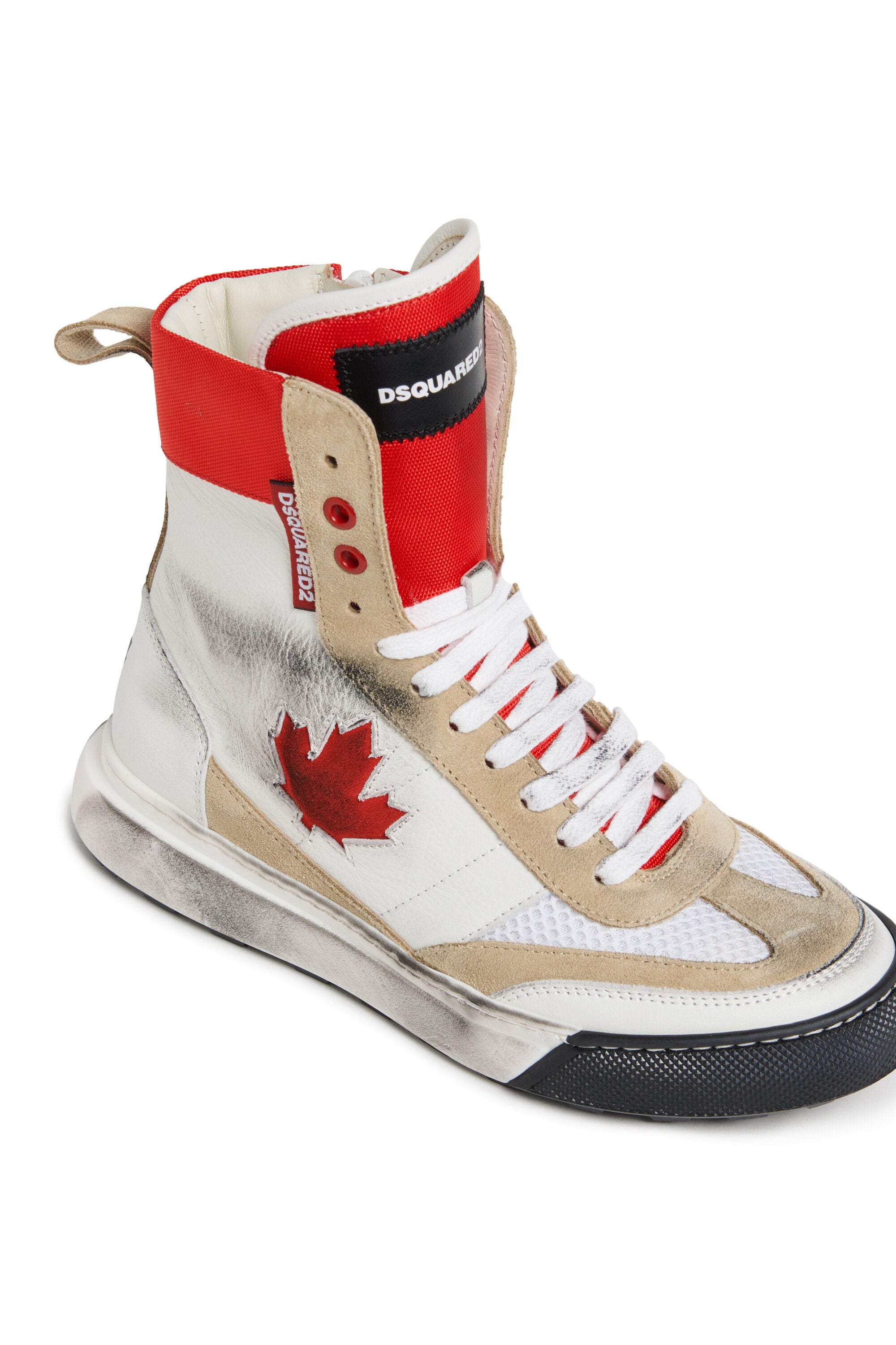 Vintage effect boxer high trainers