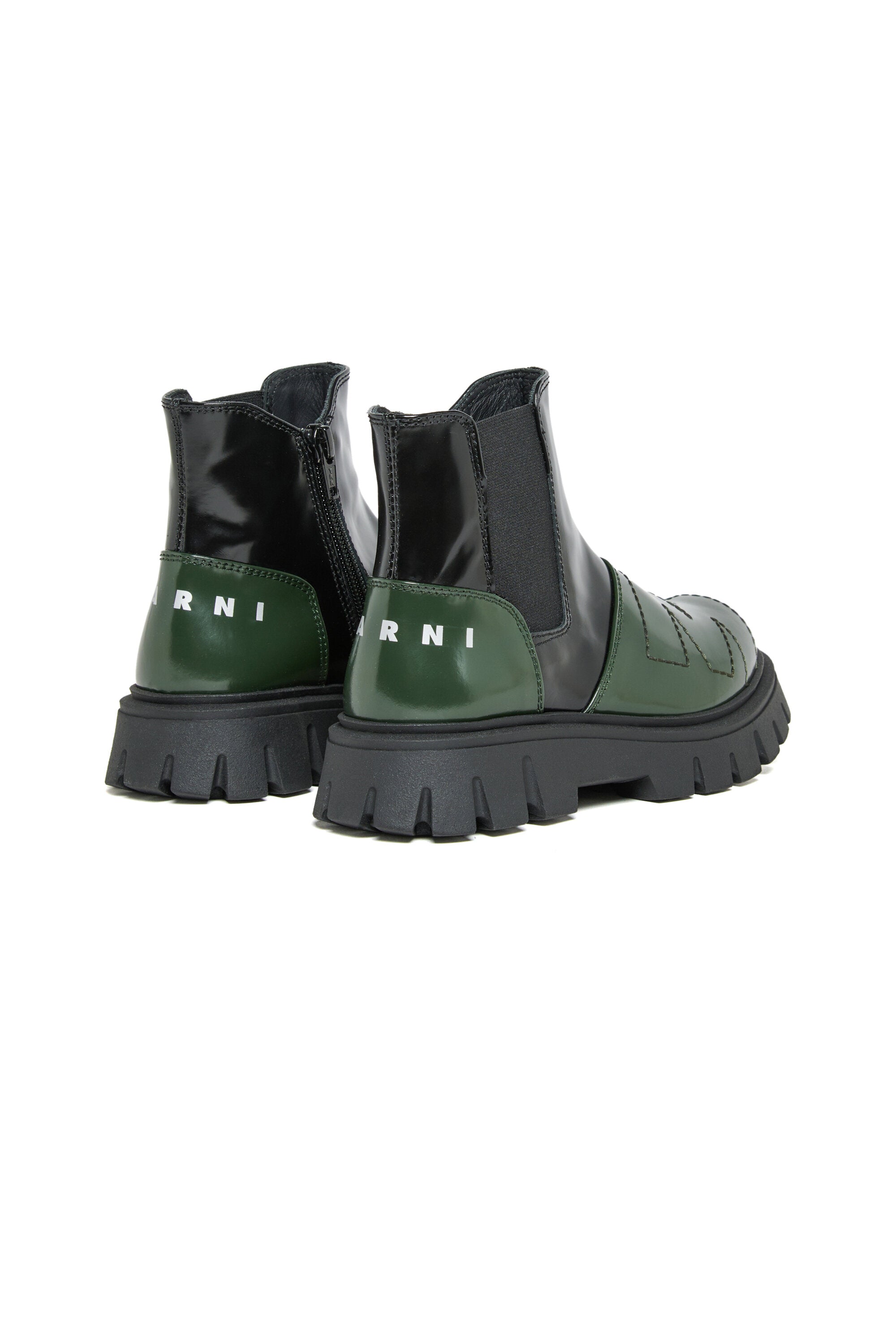 Two-tone leather Chelsea boots