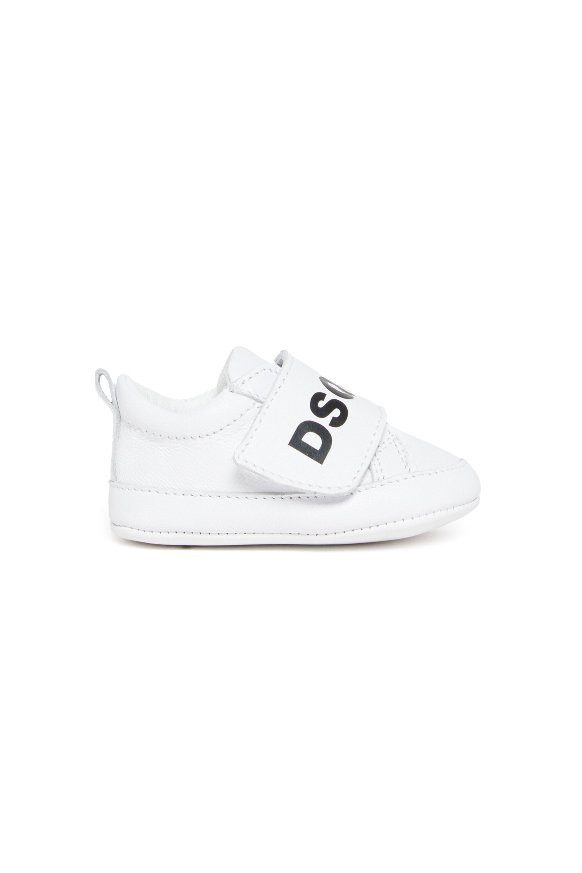 Low leather sneakers with strap