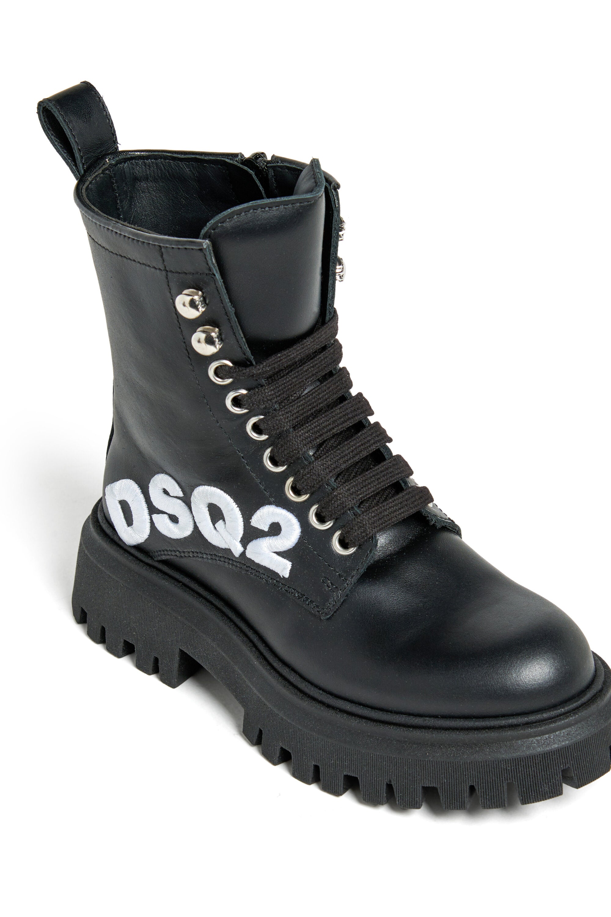 DSQ2 logo combat boots