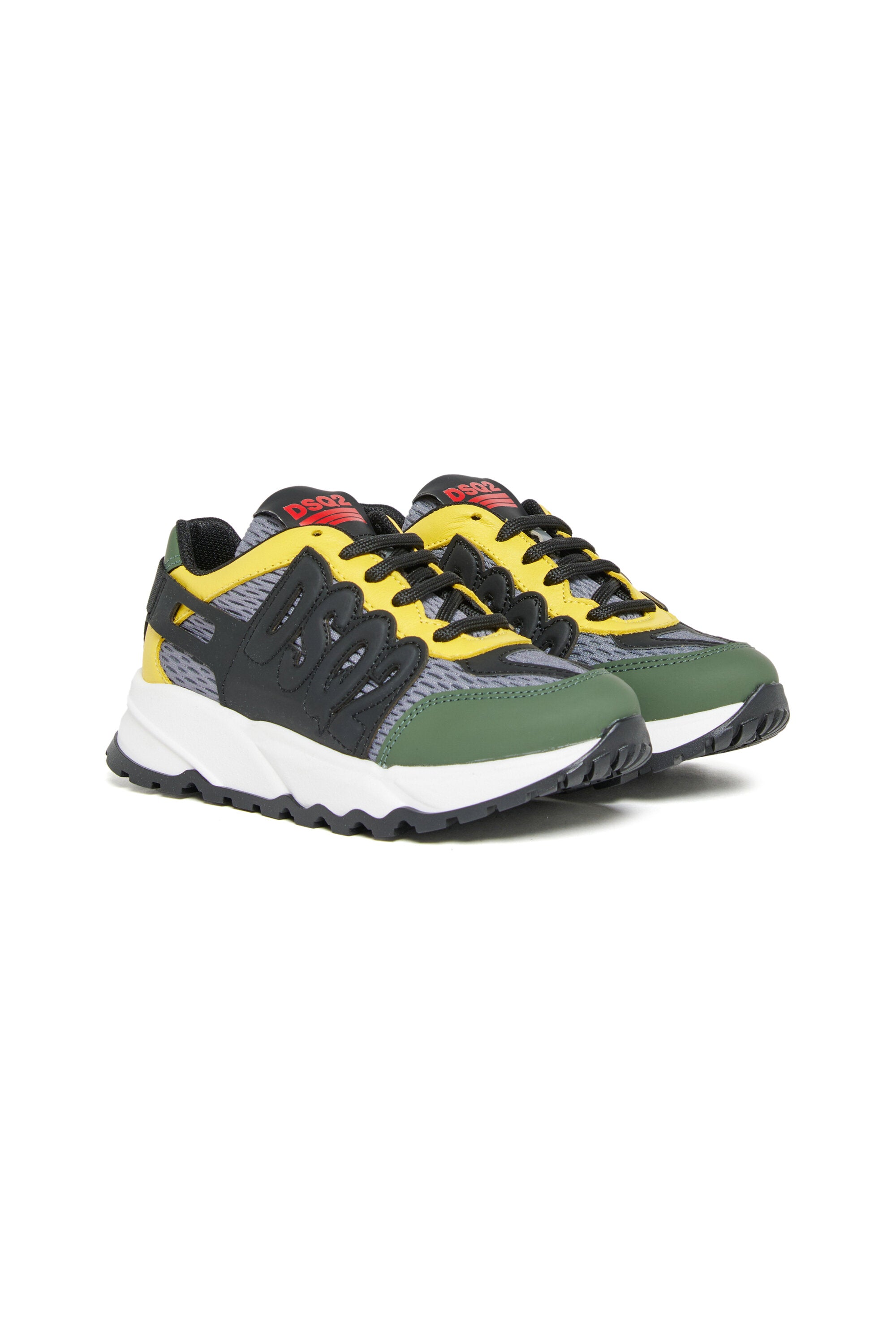 Dash leather and mesh low top sneakers