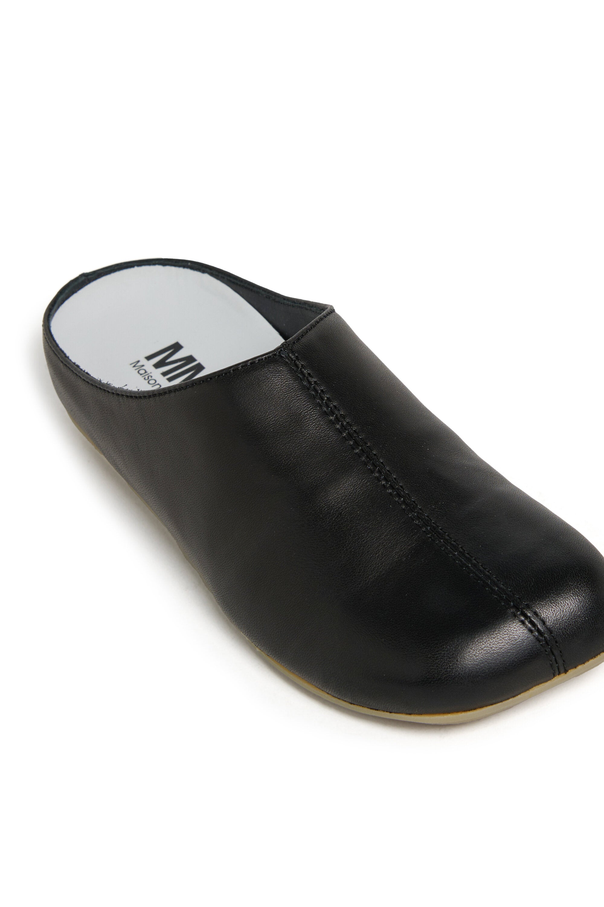 Minimalist mules with logo