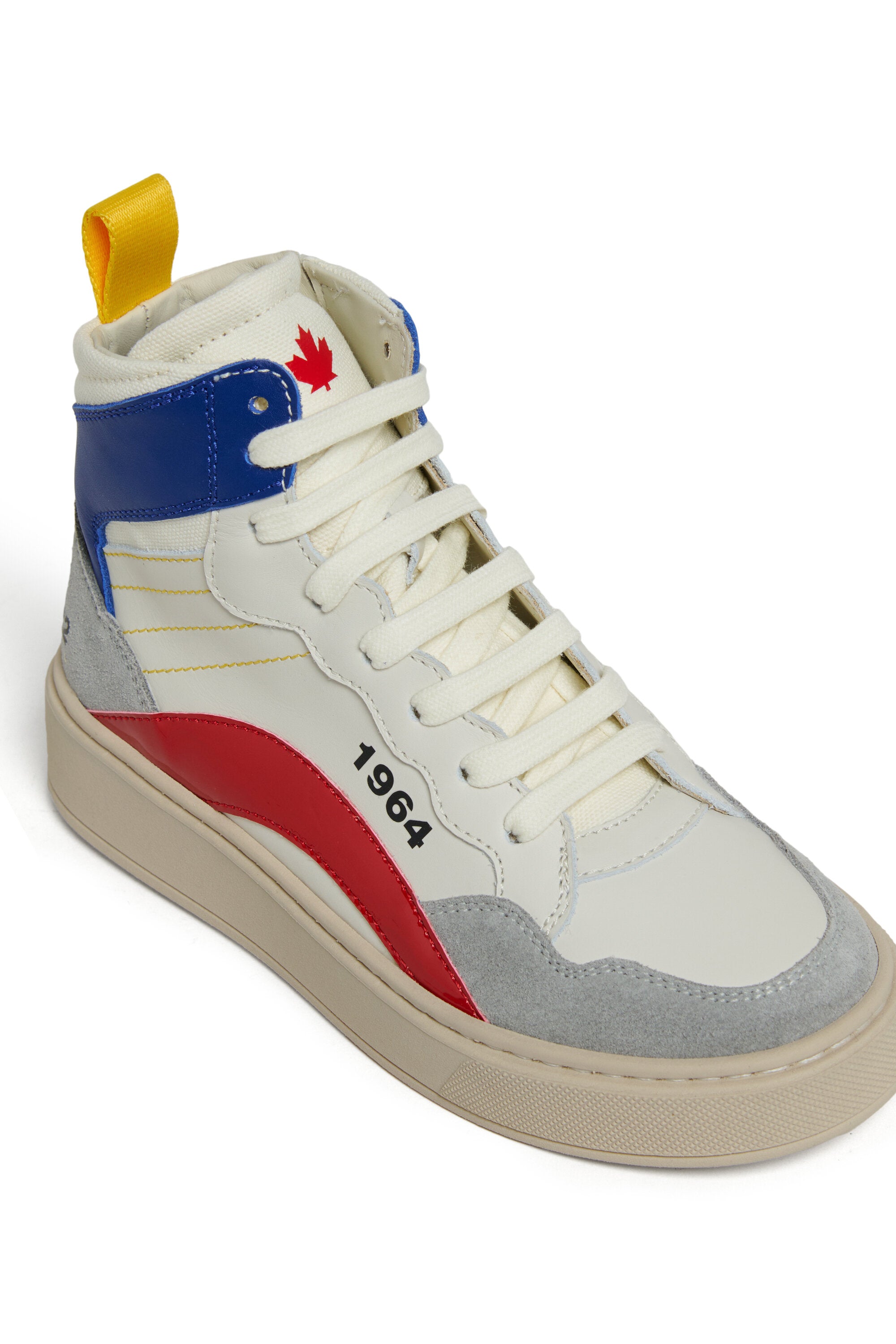 High-top colour-block sneakers with logo