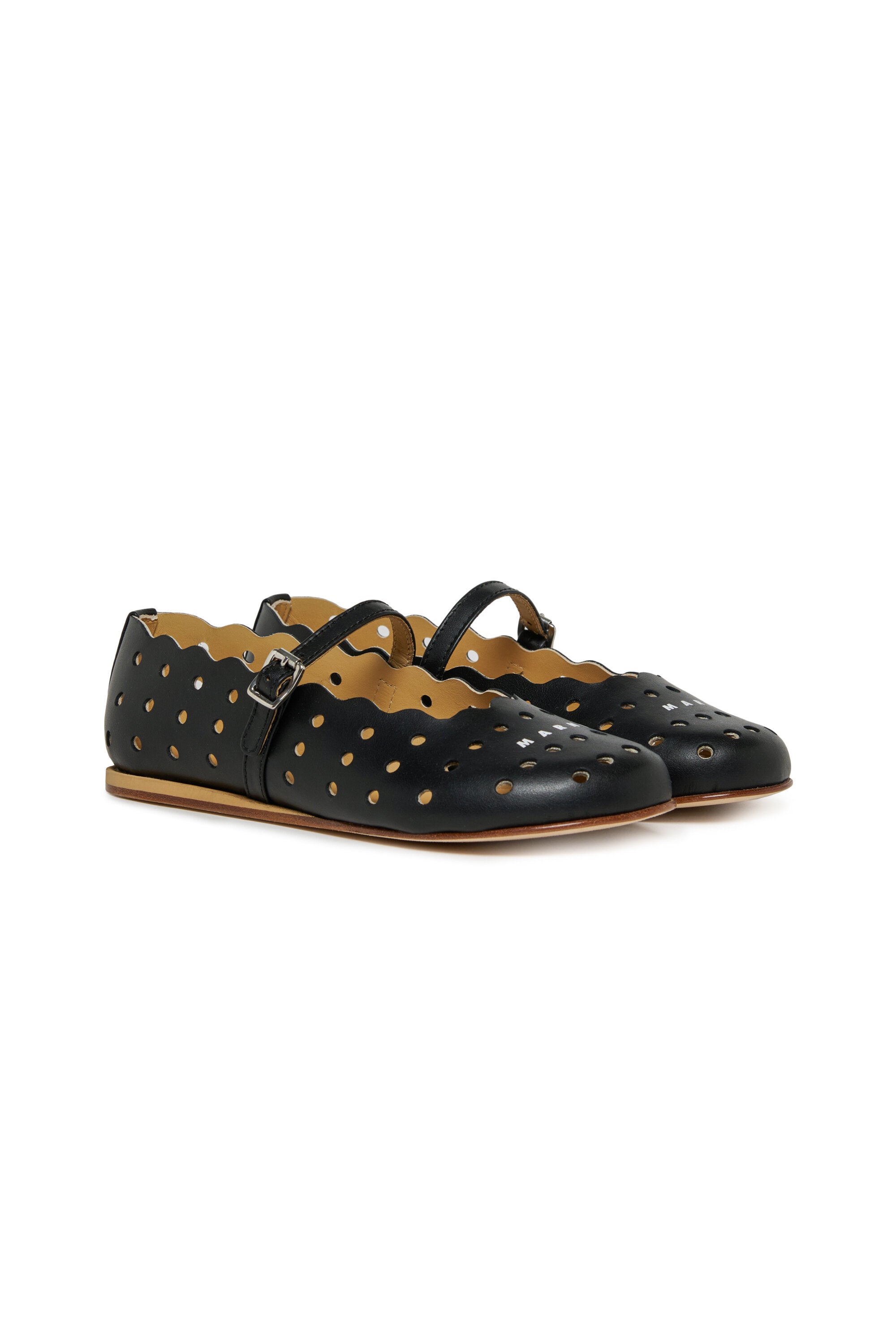 Perforated ballerina with logo