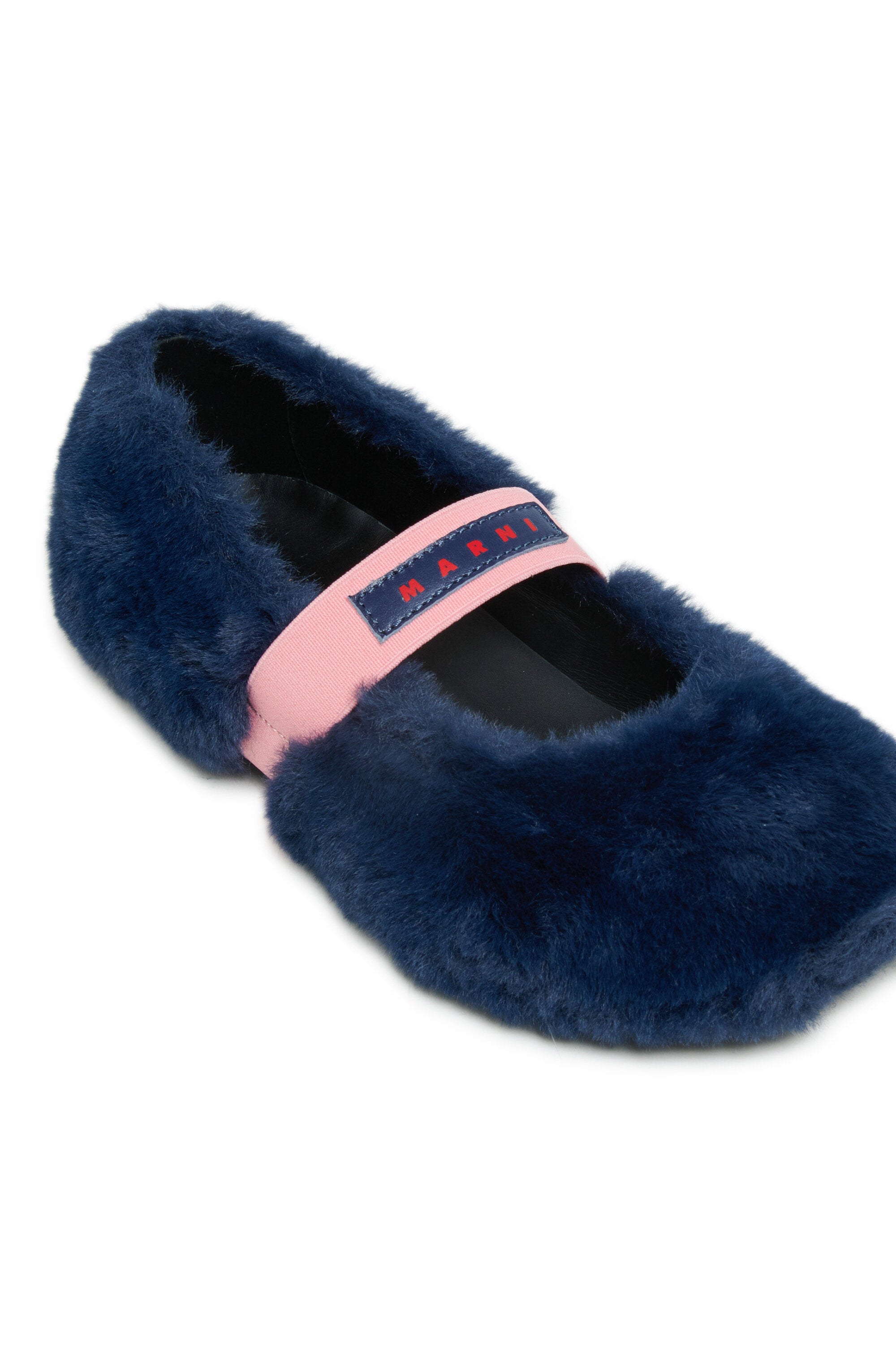 Fur-effect ballet flats