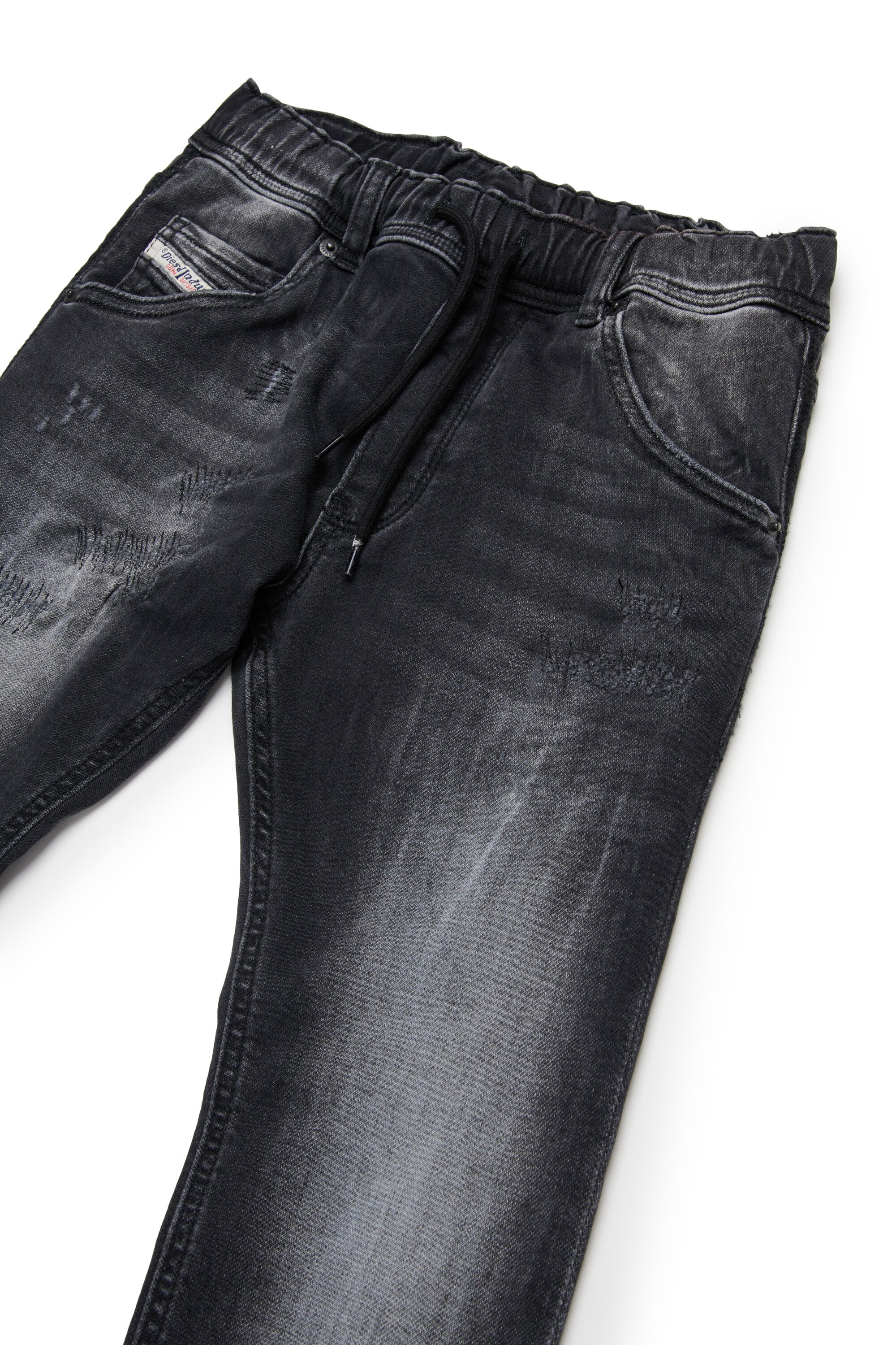 Black regular JoggJeans® with abrasions - Krooley