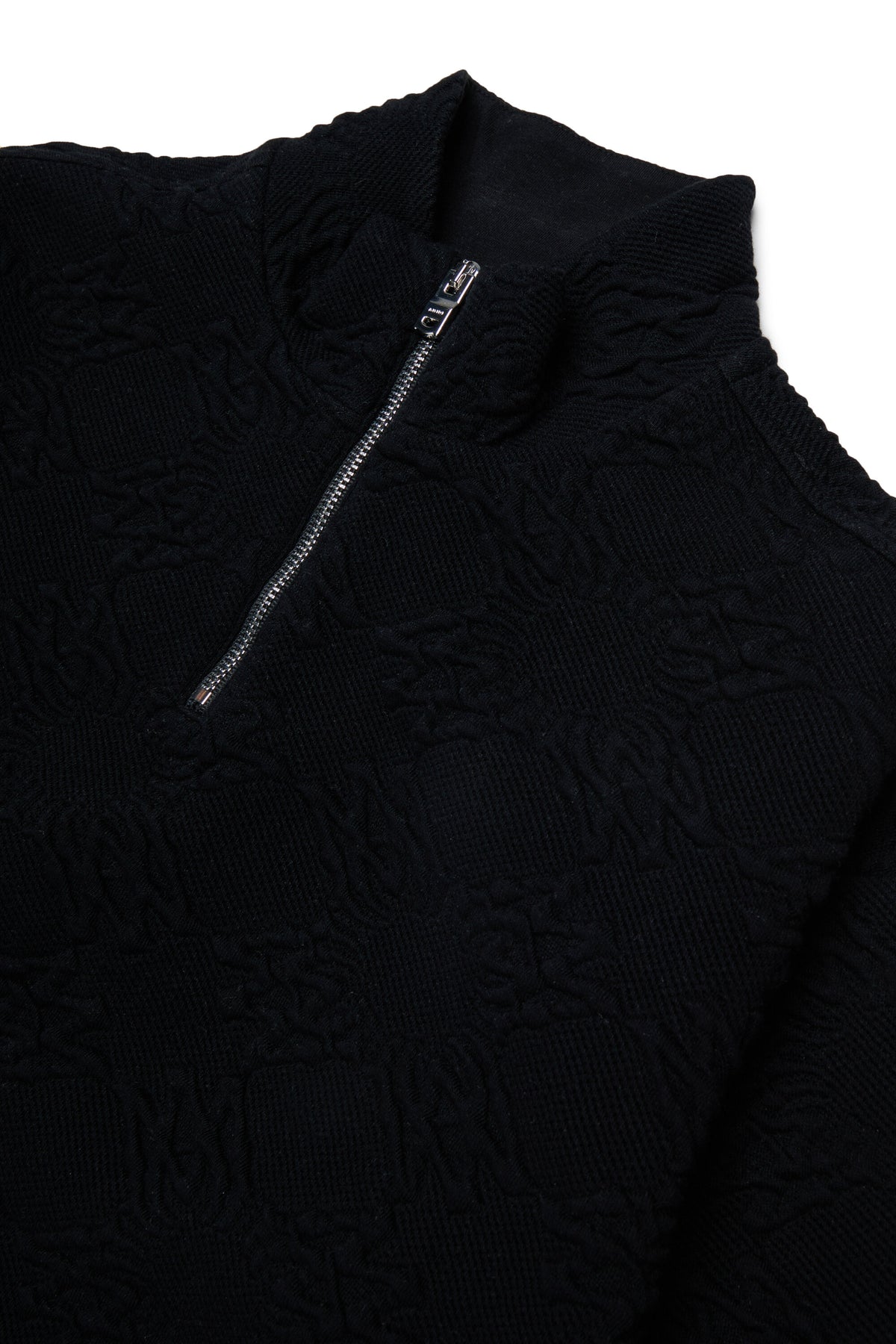 Jacquard sweatshirt with half zip