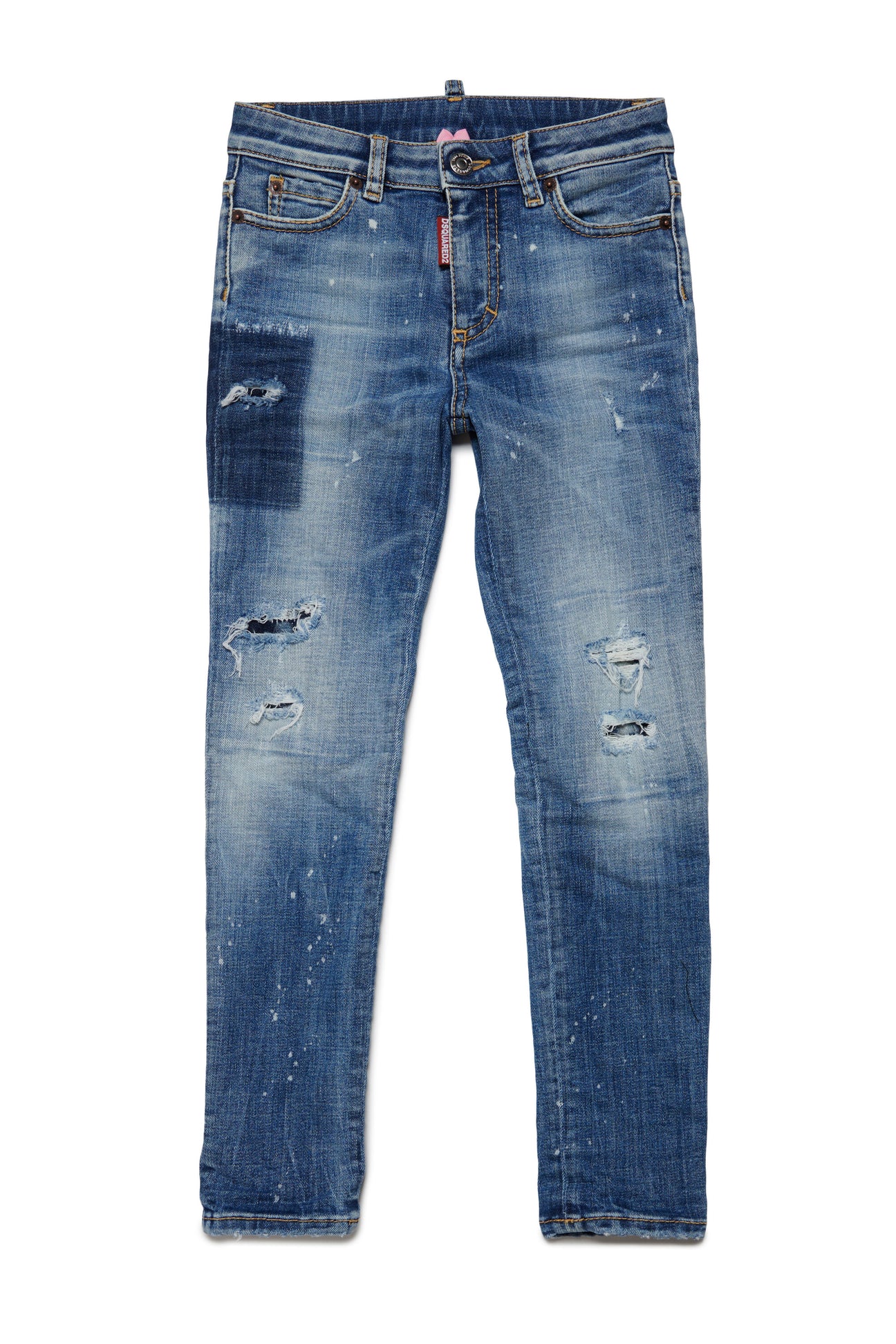 Shaded blue skinny jeans with breaks - Twiggy 