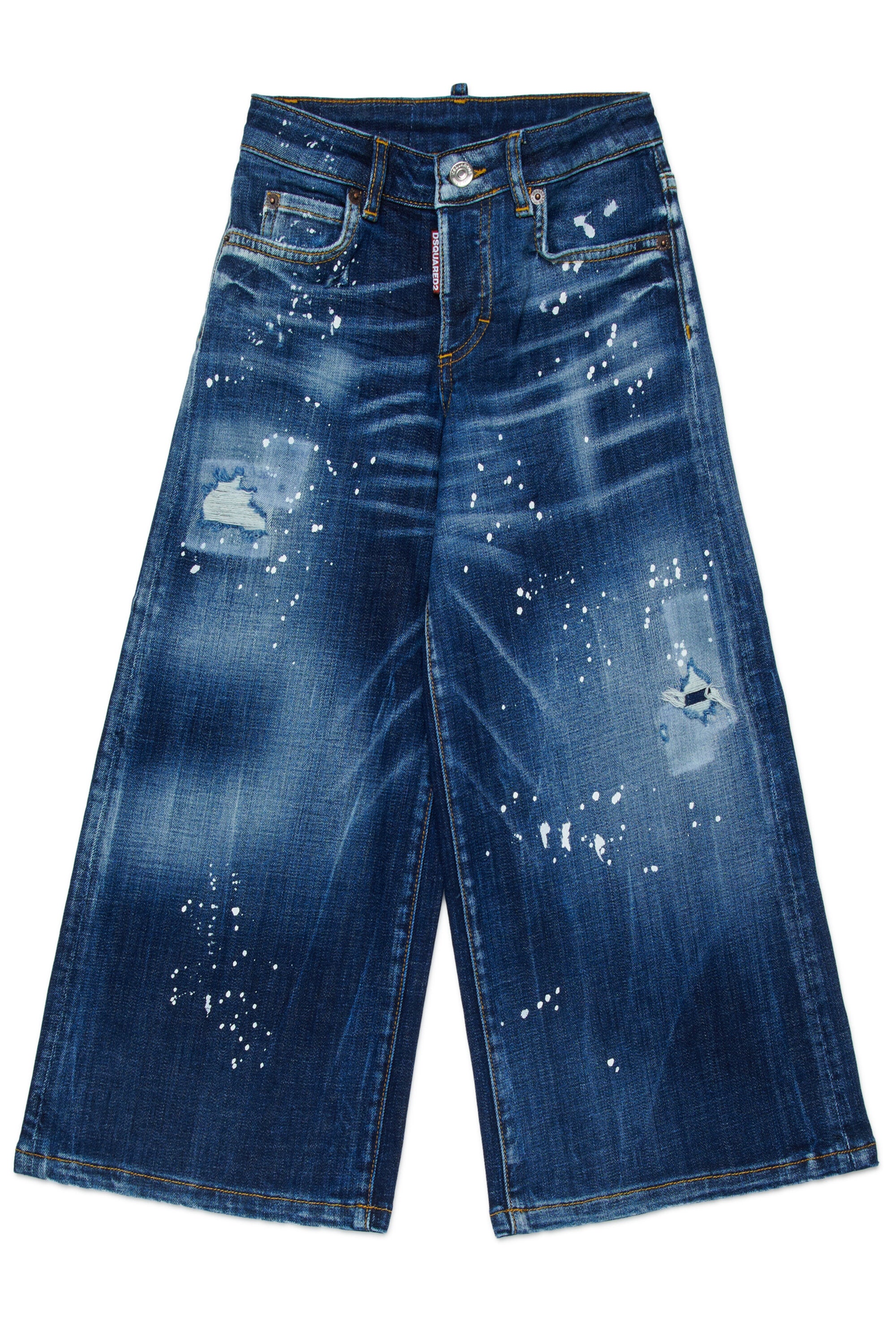 Regular dark blue jeans with spots - Page