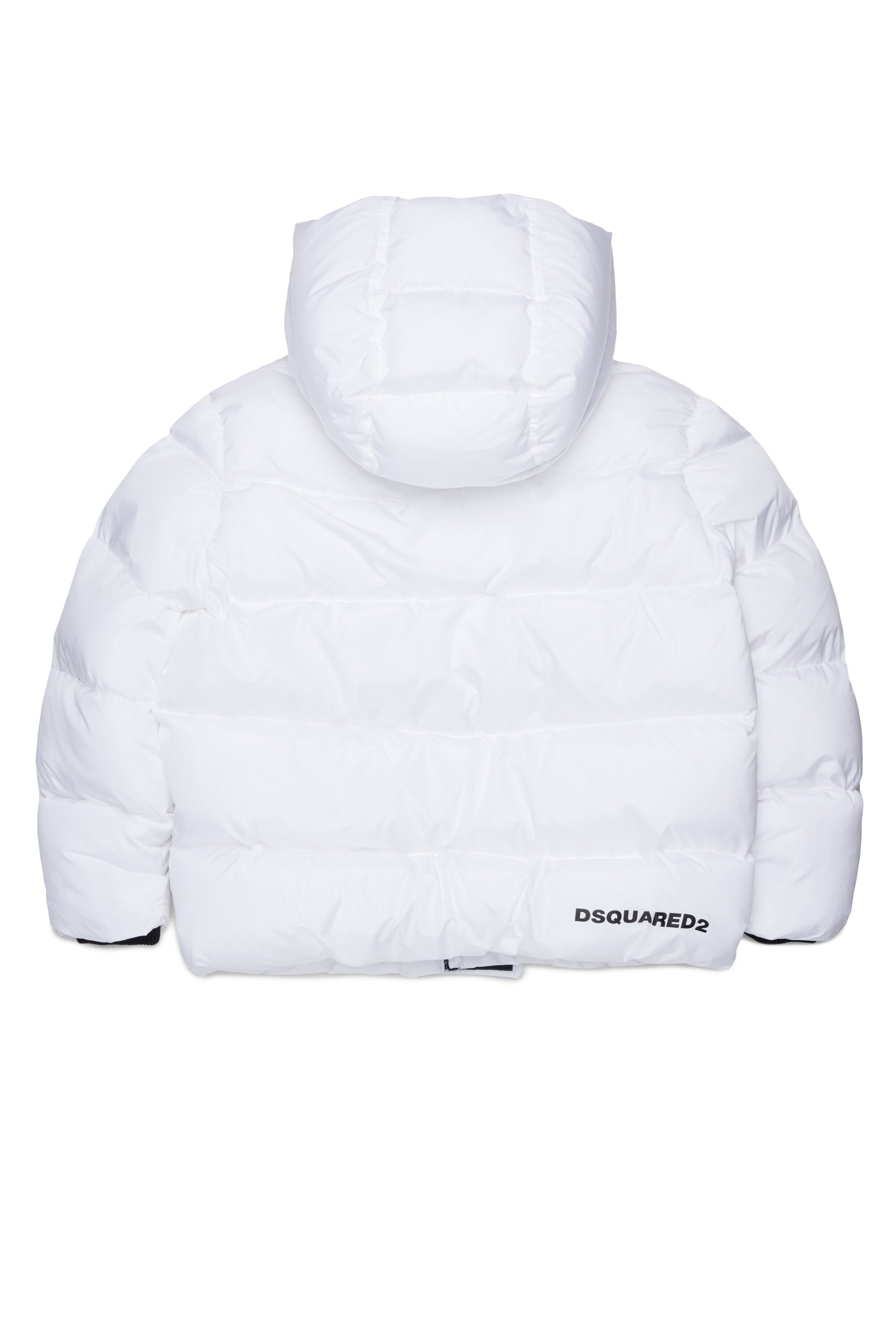 Short padded jacket with hood and DSQUARED2 logo