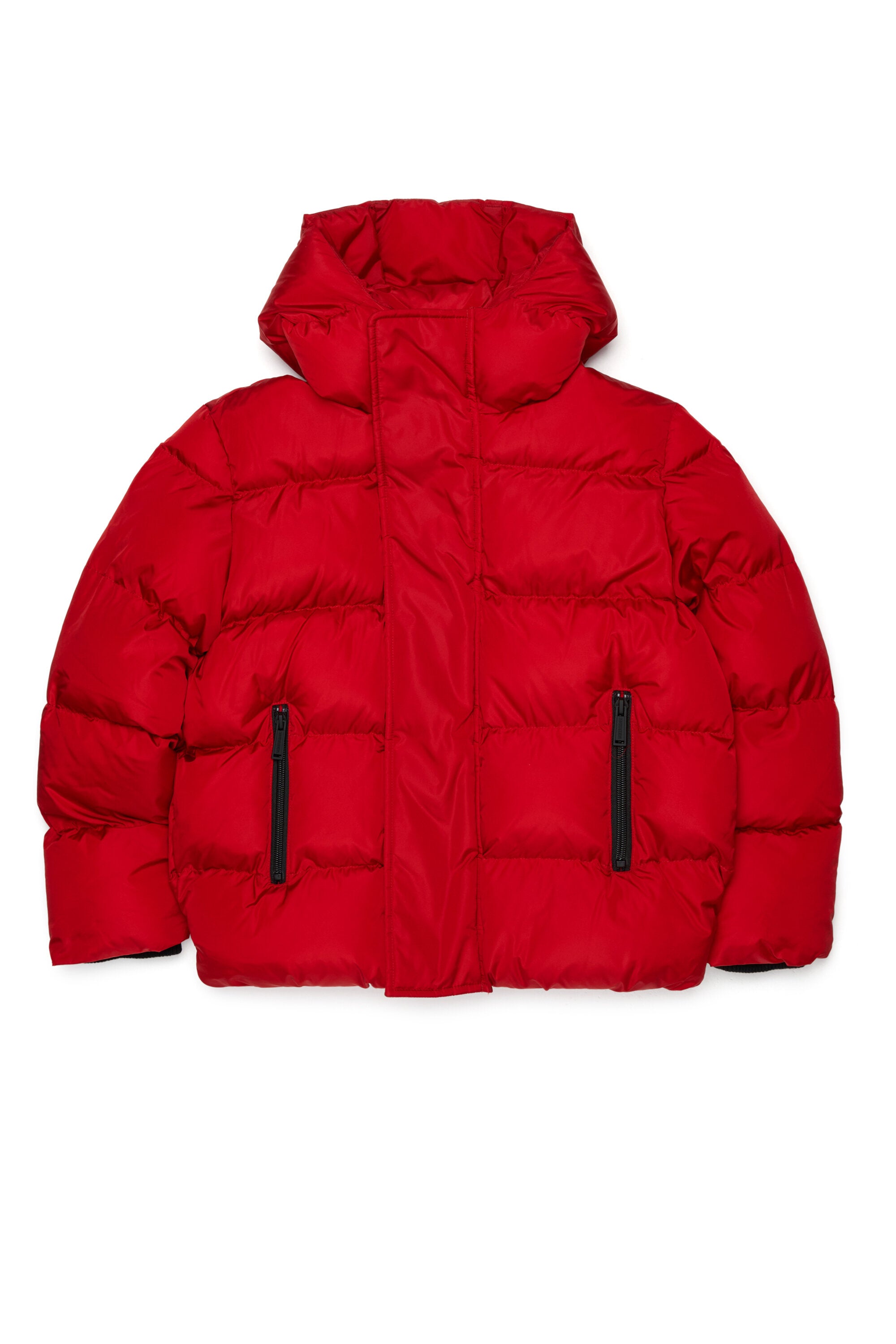 Short padded jacket with hood and DSQUARED2 logo