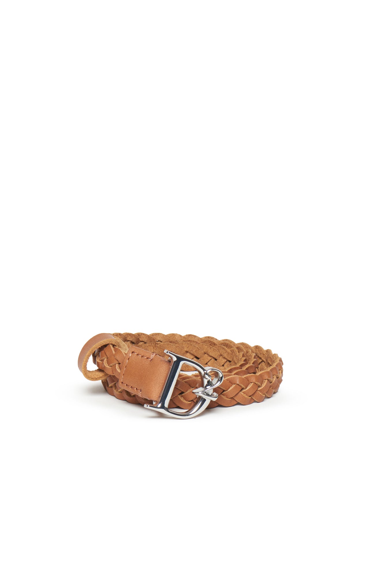 Braided leather belt with D2 buckle Braided leather belt with D2 buckle