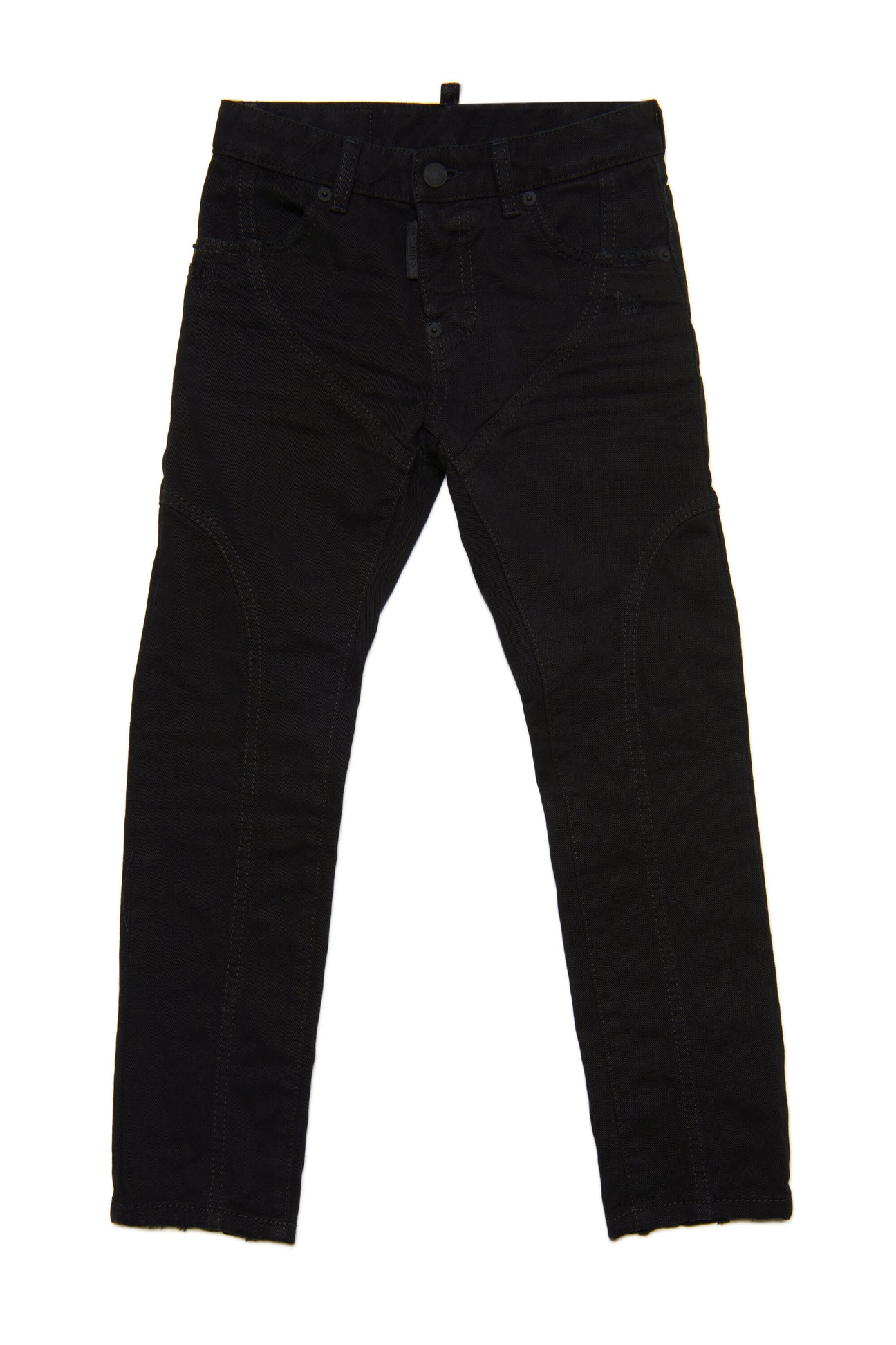 Cool Guy skinny black jeans with abrasions and Icon logo 