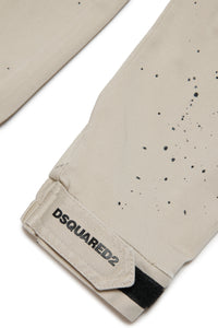 Gabardine cargo pants with spots