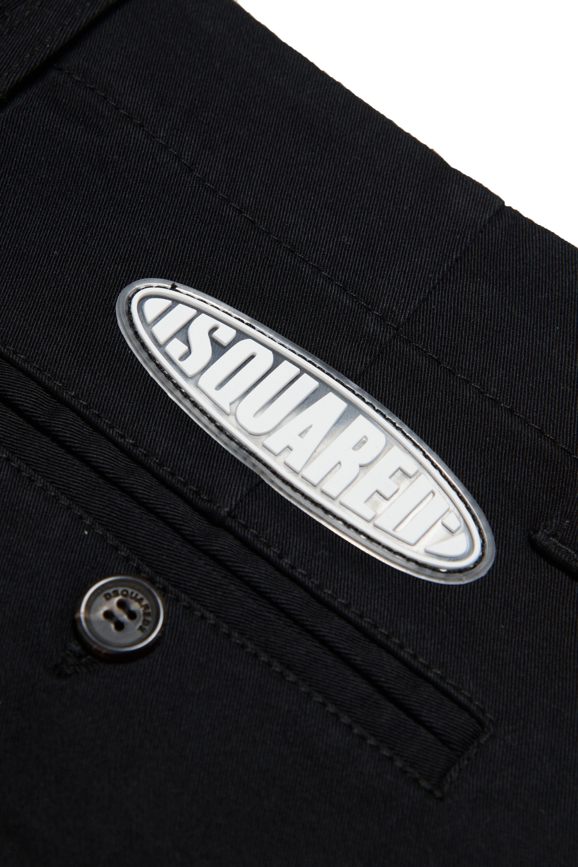 Gabardine shorts branded with surf logo patch