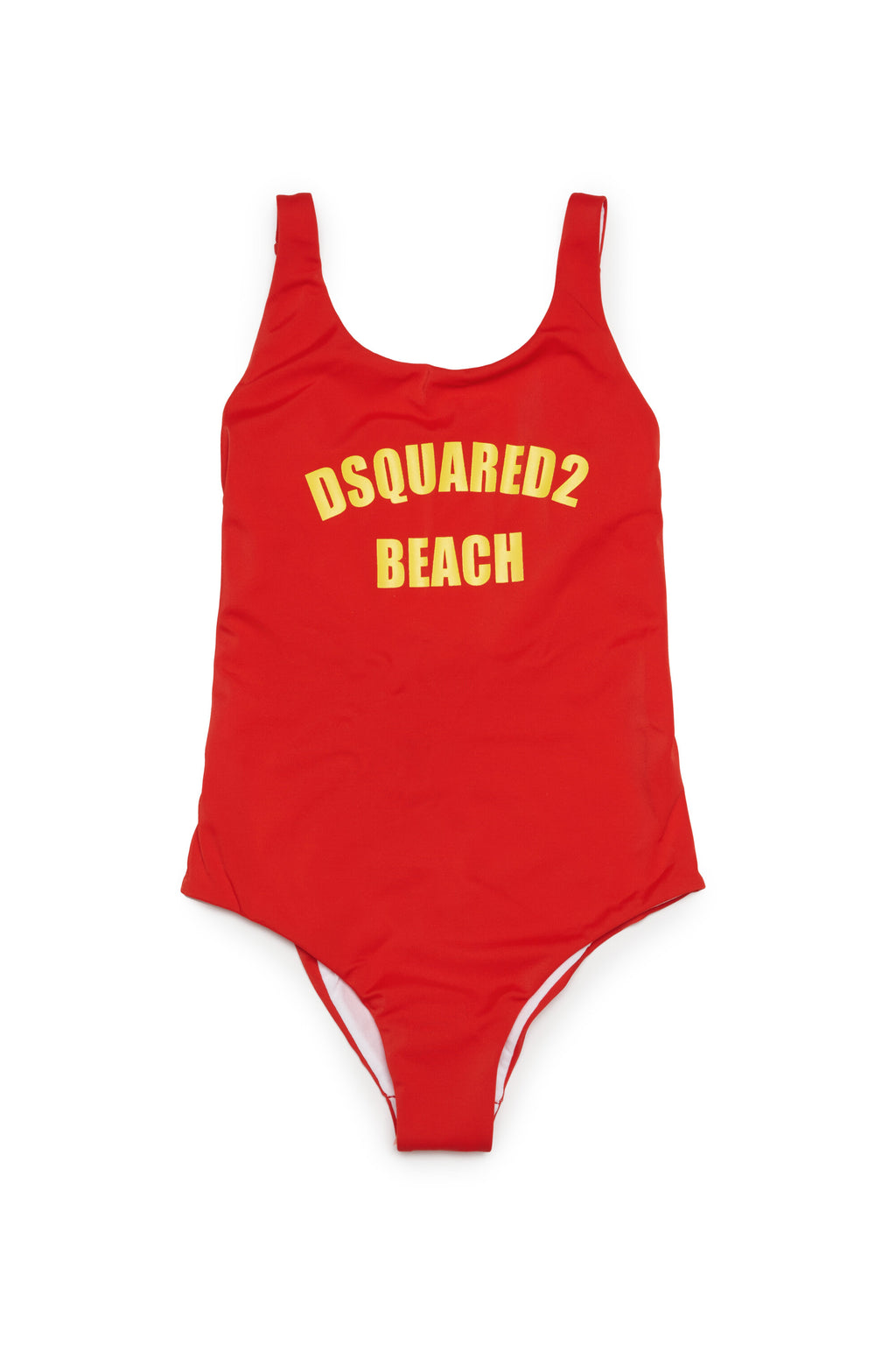 One-piece swimsuit with Beach graphics